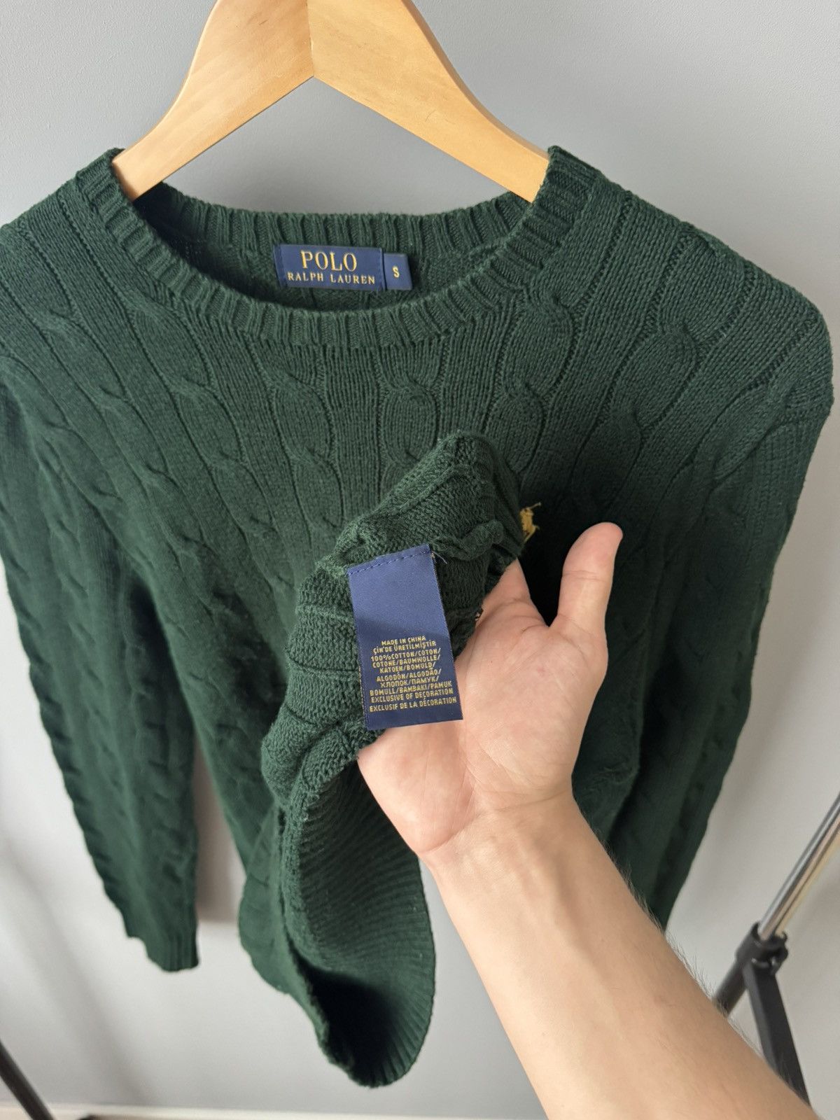 Polo Ralph Lauren Polo Ralph Lauren Vintage Cable Knit Sweater Green Size S Size US S / EU 44-46 / 1 - 6 Thumbnail