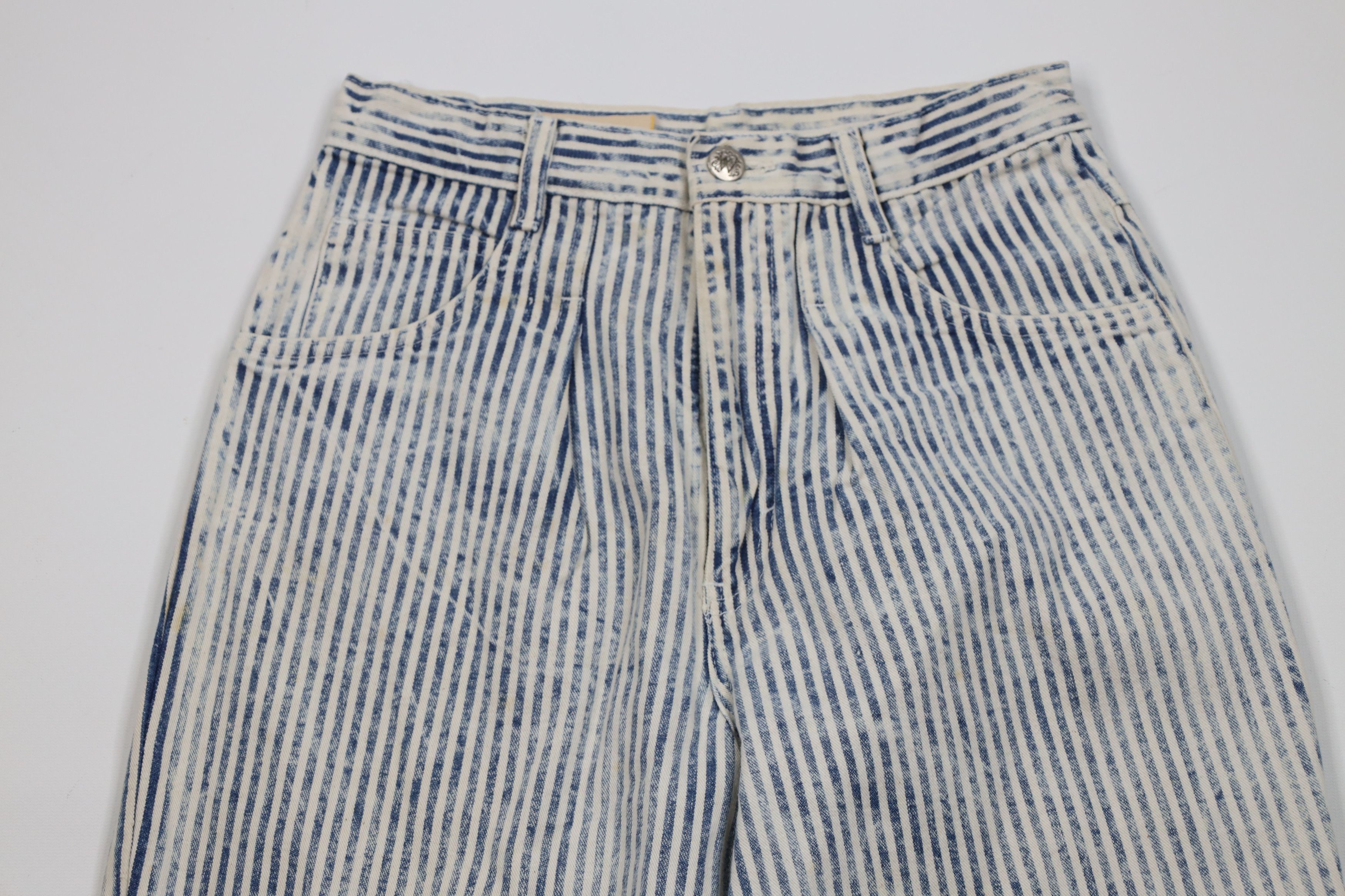 Vintage Vintage 90s Streetwear Hickory Striped Tapered Leg Jeans Size 26" / US 2 / IT 38 - 2 Thumbnail