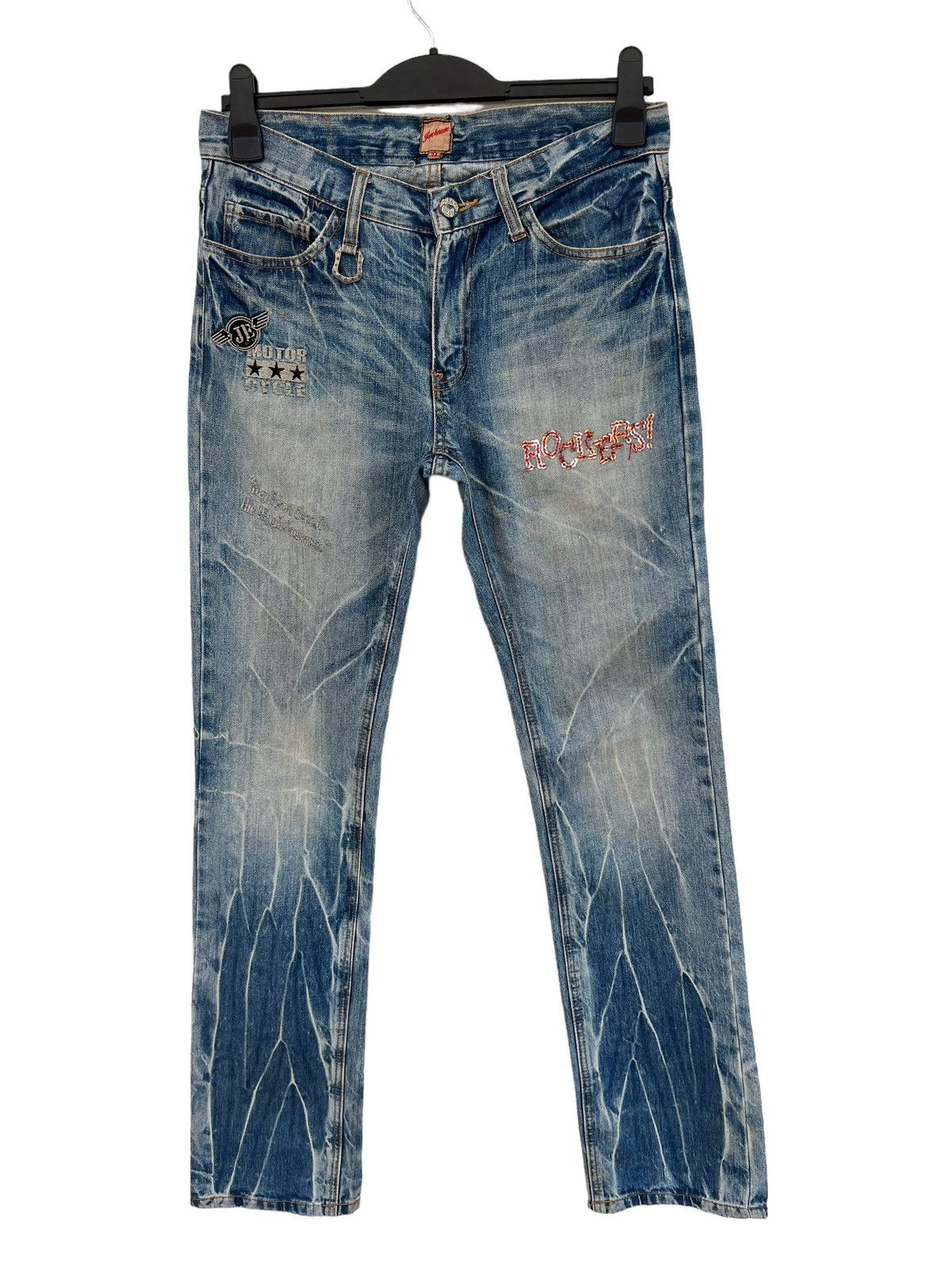 JACKROSE Jackrose Bleached Distressed Denim Patches Denim Jeans Size US 31 - 6 Thumbnail