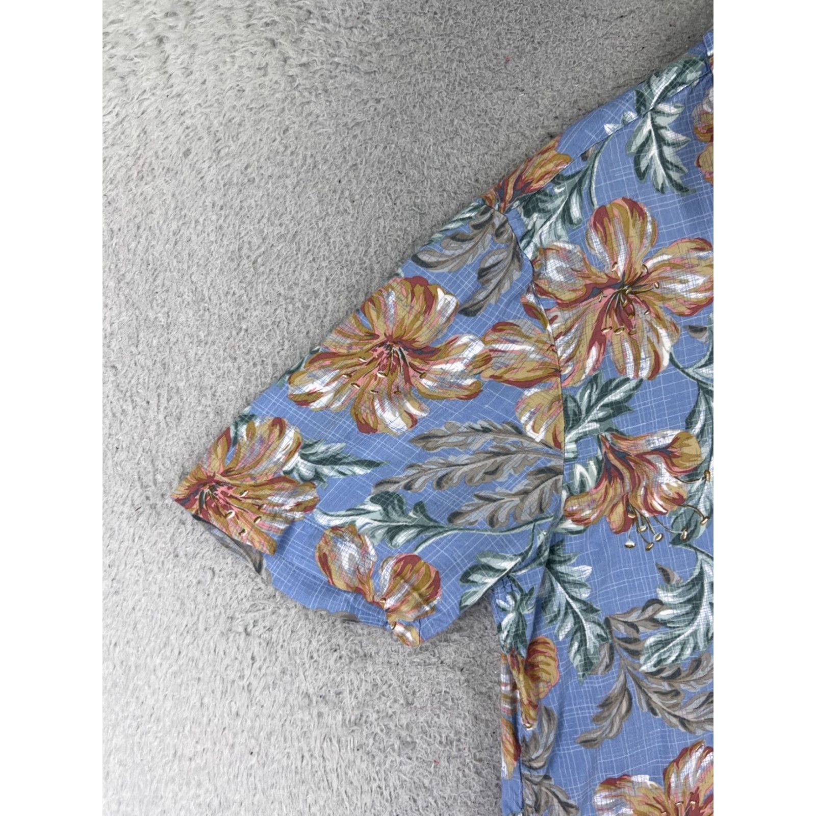 Vintage Island Shores Shirt Men Large Blue Floral 100% Rayon Hawaiian Button Up Beach Size US L / EU 52-54 / 3 - 3 Thumbnail