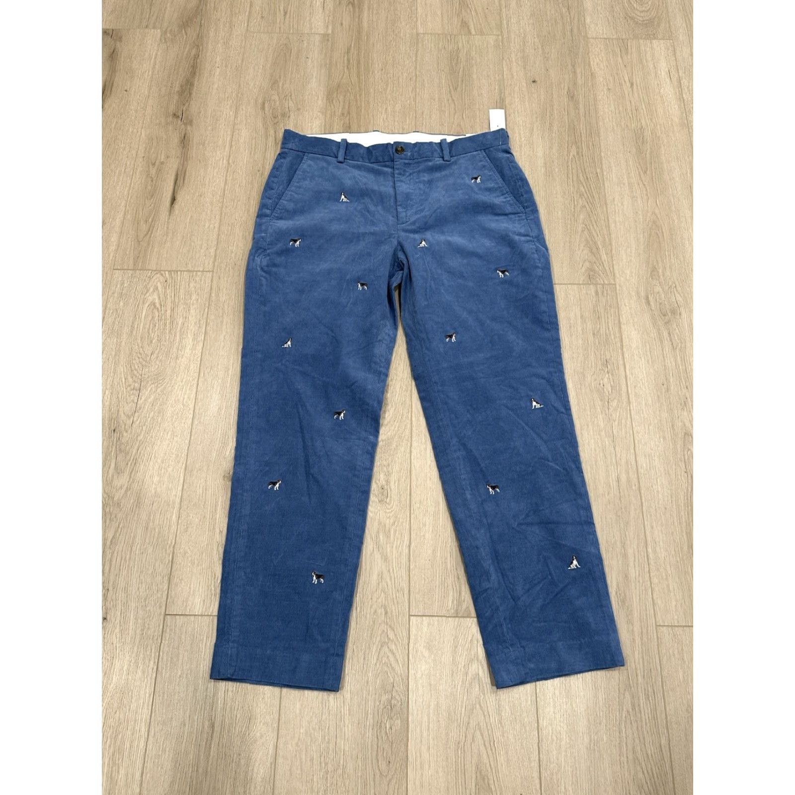 Brooks Brothers Brooks Brothers Pants Mens 36x30 Corduroy Blue Embroidered Dogs Size US 36 / EU 52 - 2 Thumbnail