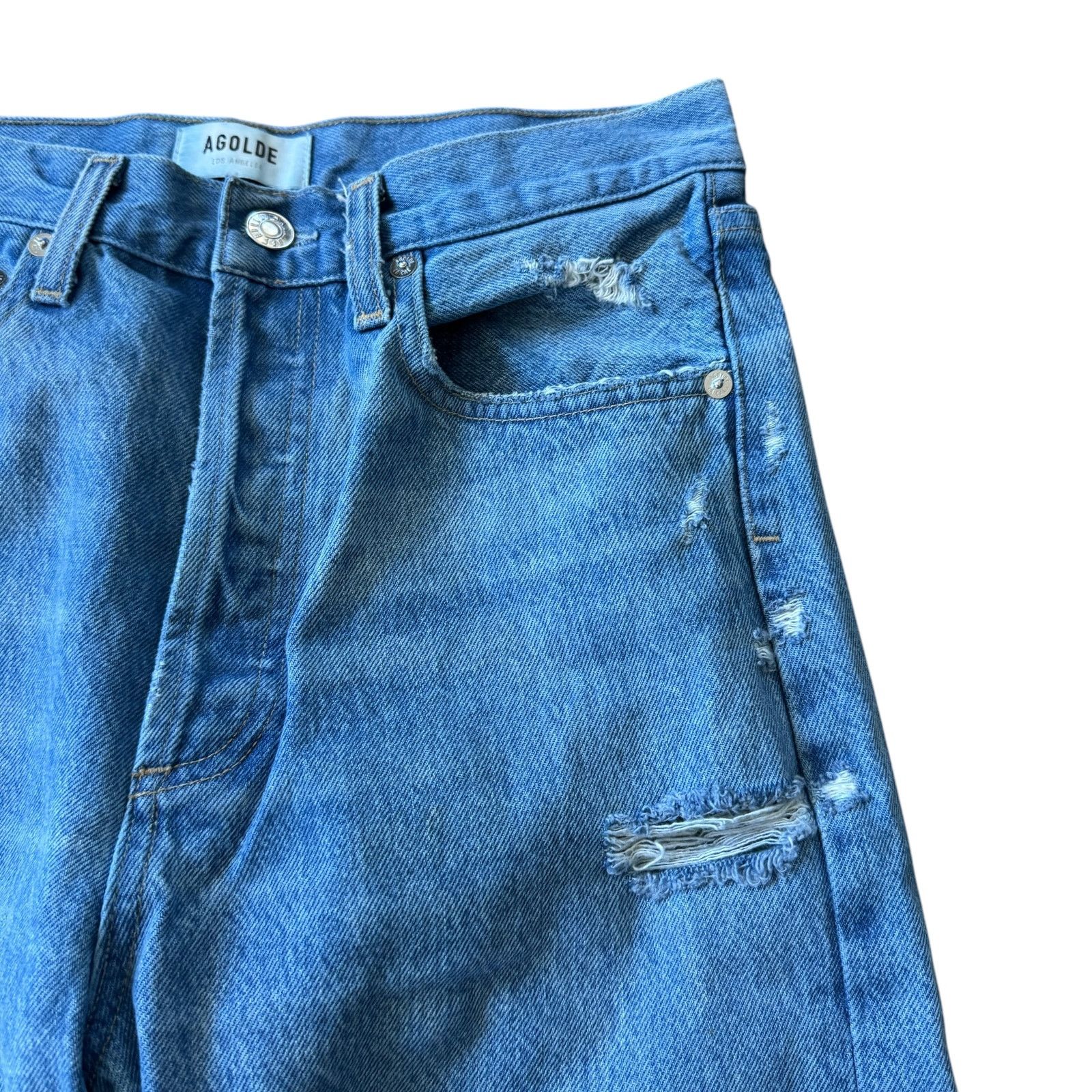 Agolde AGOLDE 90s Jeans Fall Out Distressed Size 25" / US 0 / IT 36 - 7 Thumbnail