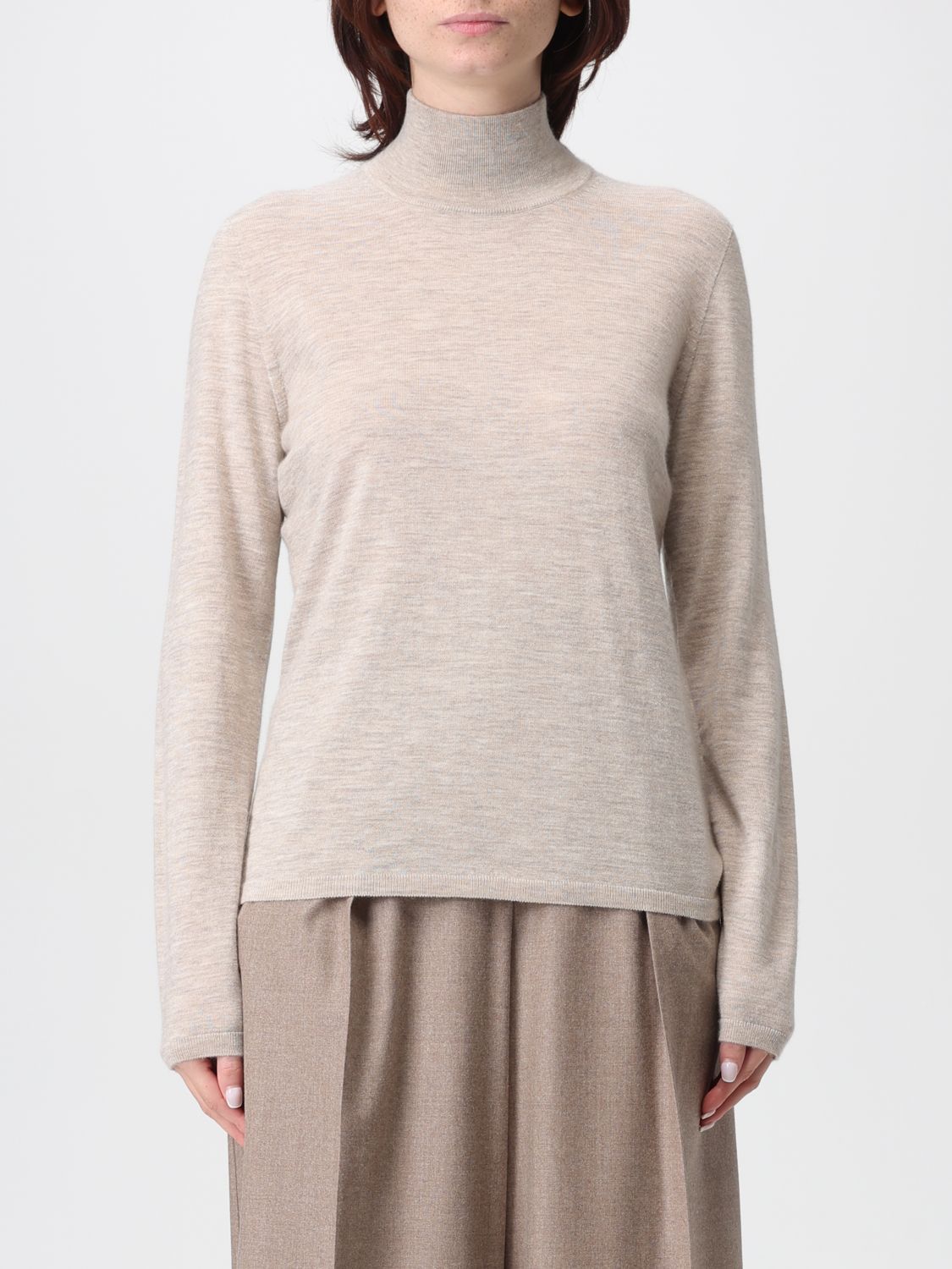 Max Mara Max Mara Sweater Woman Beige Size L / US 10 / IT 46 - 1 Thumbnail