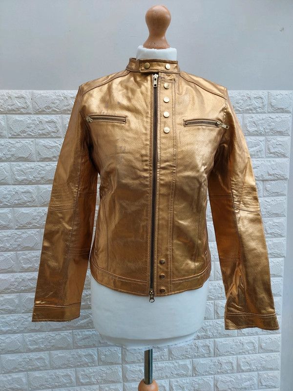 Victoria's Secret Moda International gold leather jacket S Size S / US 4 / IT 40 - 1 Thumbnail