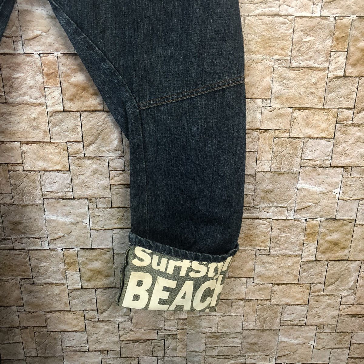 Other Surf Style Double Waist Blue Denim Pants #A72 Size US 31 - 20 Thumbnail