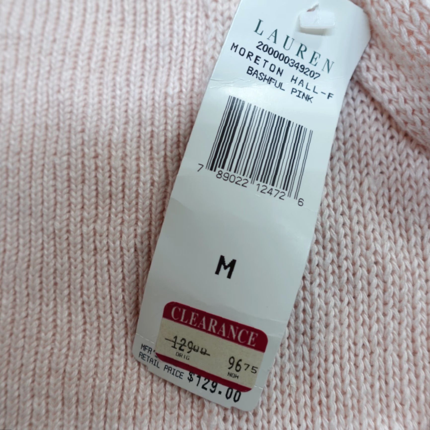 Ralph Lauren VINTAGE Lauren Ralph Lauren Sweater Cardigan Open Knit Linen Pink M Womens Medium Knitting Cardigan Open- Knit Open- Knit Linen Pink 100% Linen NEW Size M / US 6-8 / IT 42-44 - 3 Thumbnail