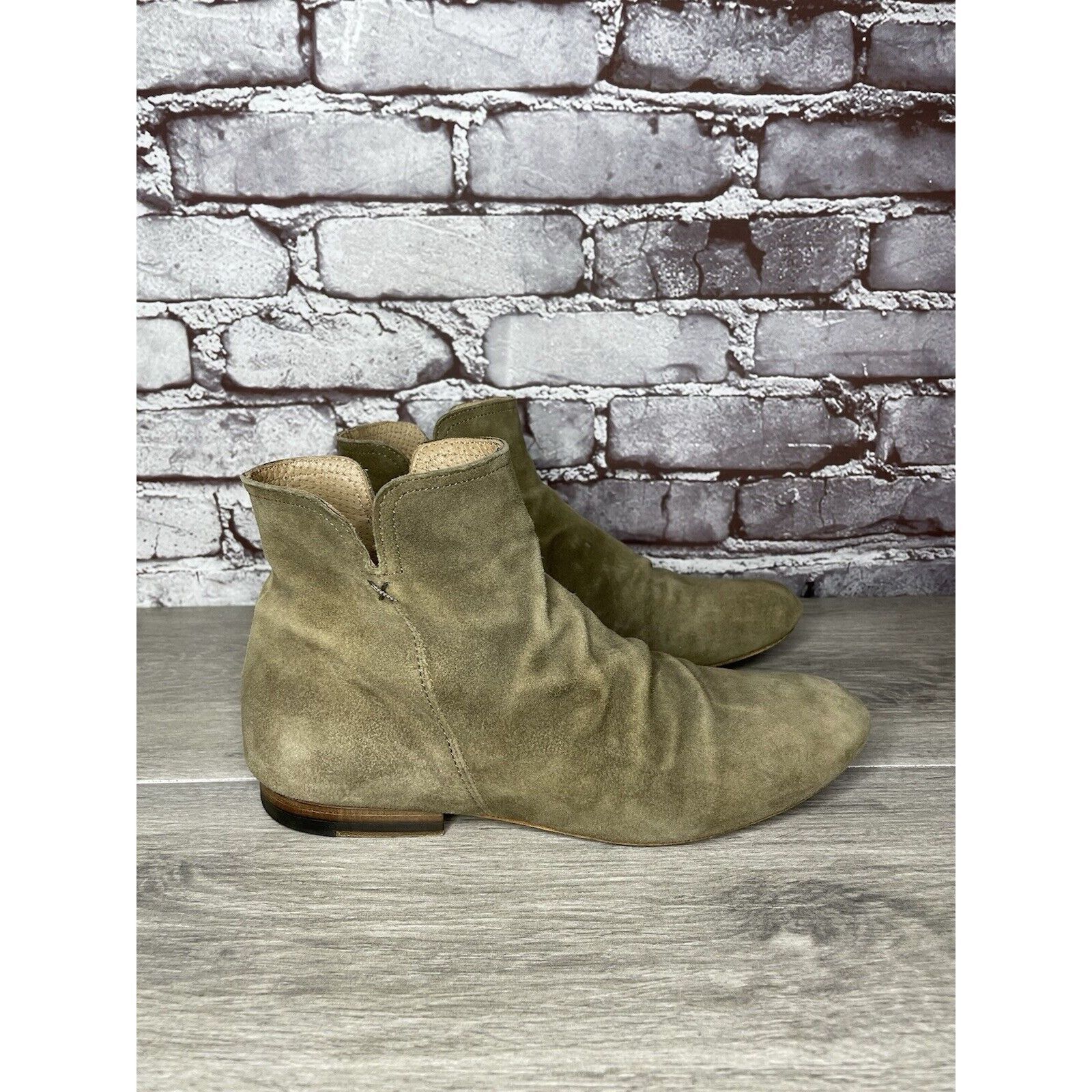 Fiorentini + Baker Fiorentini + Baker Goodyear Taupe Suede Side Zip Ankle Boots Size US 8 / IT 38 - 9 Thumbnail