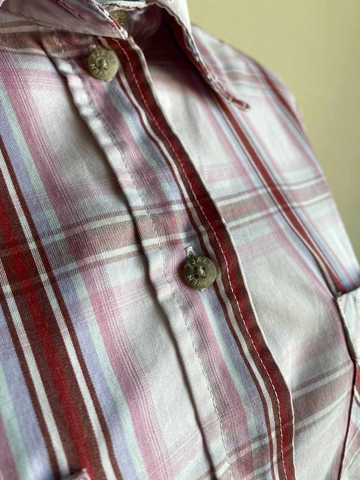 Fjallraven Fjall Raven Womens Pink Button Up Short Sleeve Check Shirt Size M / US 6-8 / IT 42-44 - 5 Thumbnail