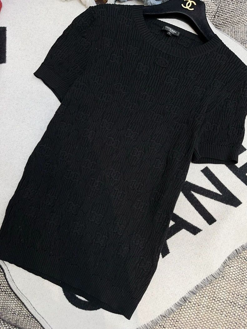 Chanel Chanel Black diamond check full double C knitted logo shor Size S / US 4 / IT 40 - 4 Thumbnail