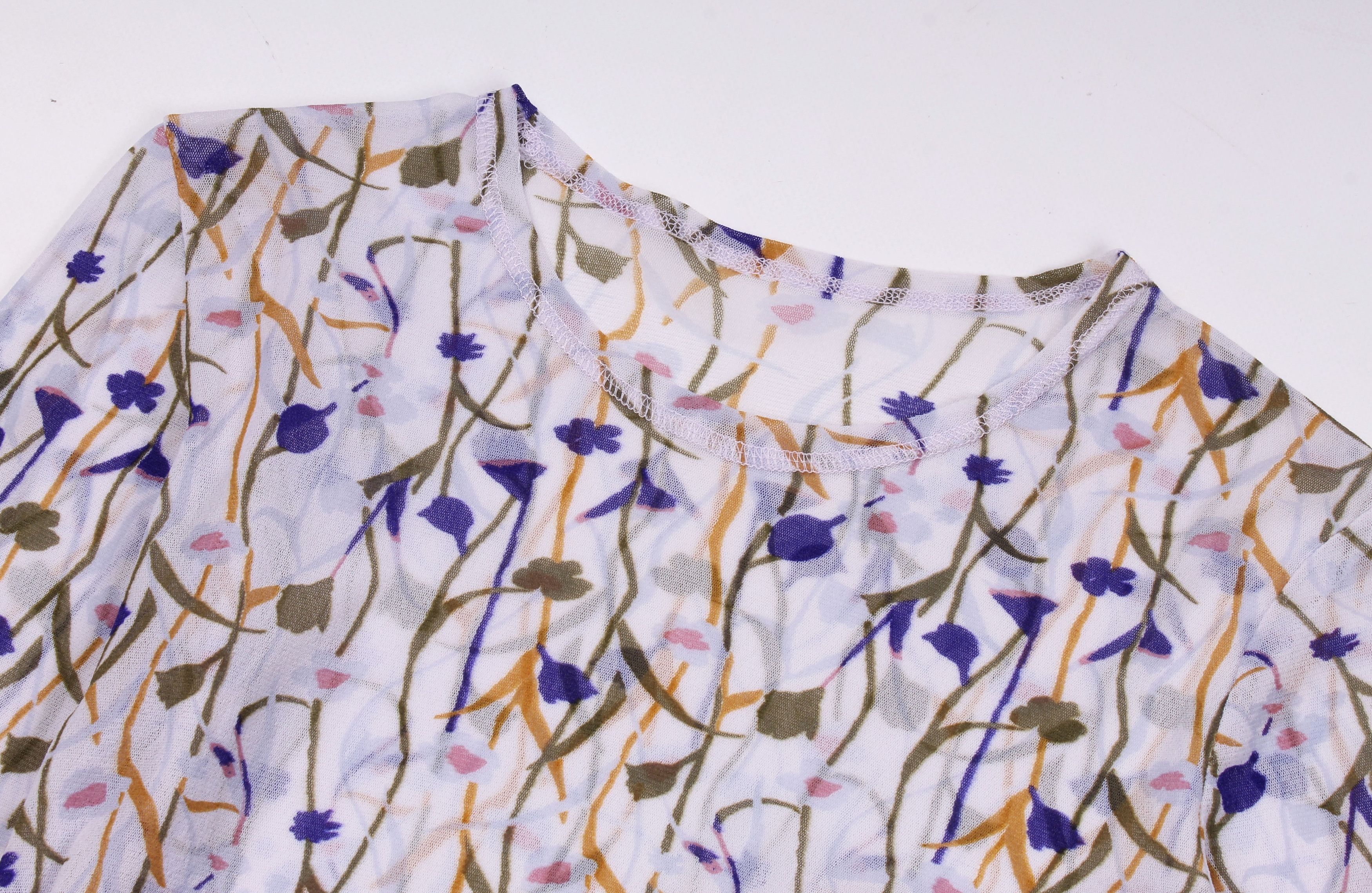 Vintage Vintage Mesh Floral Long Sleeve Light Top Size S / US 4 / IT 40 - 5 Thumbnail