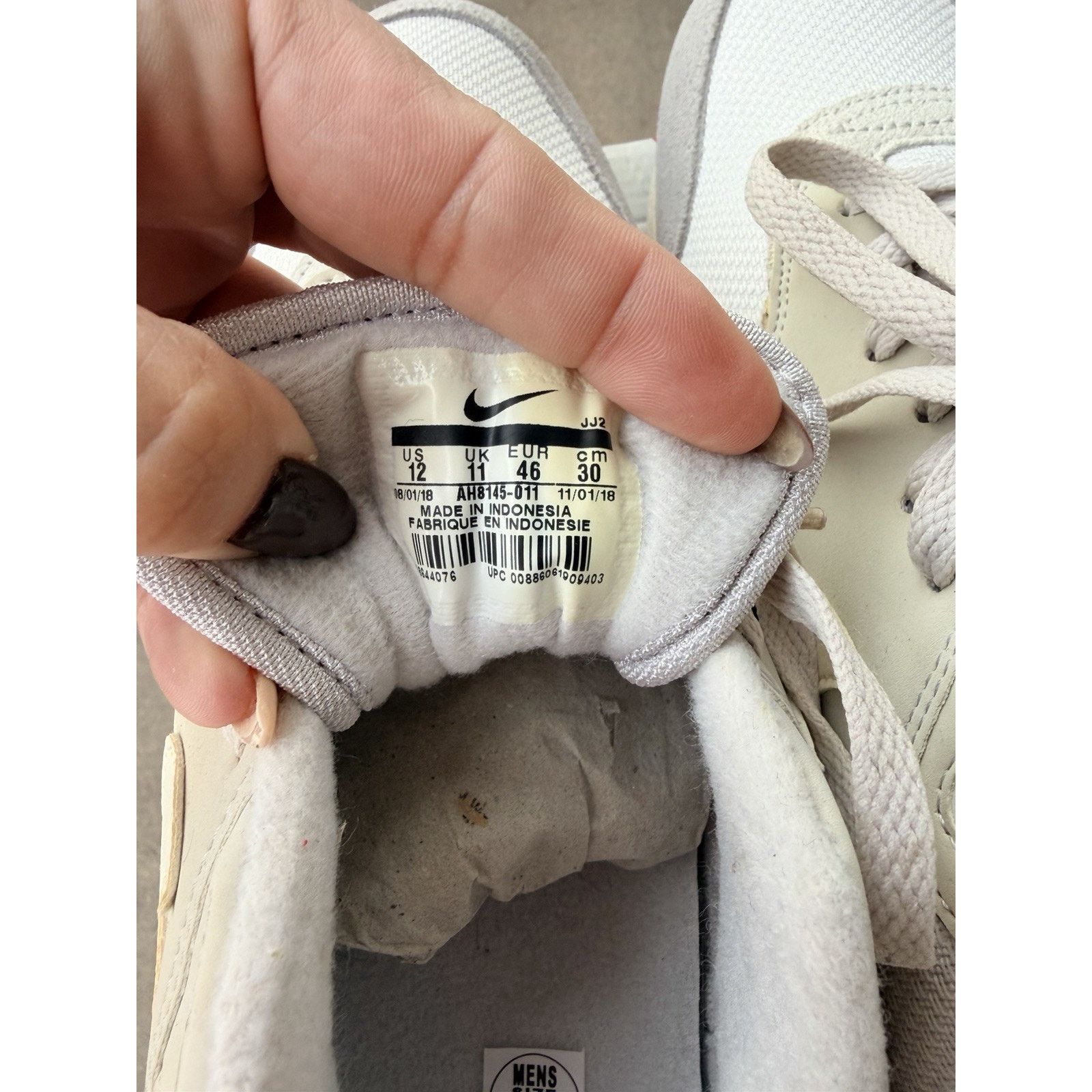 Nike Nike Air Max 1 Grey/White Size 12 AH8145-011 Size US 12 / IT 42 - 11 Thumbnail