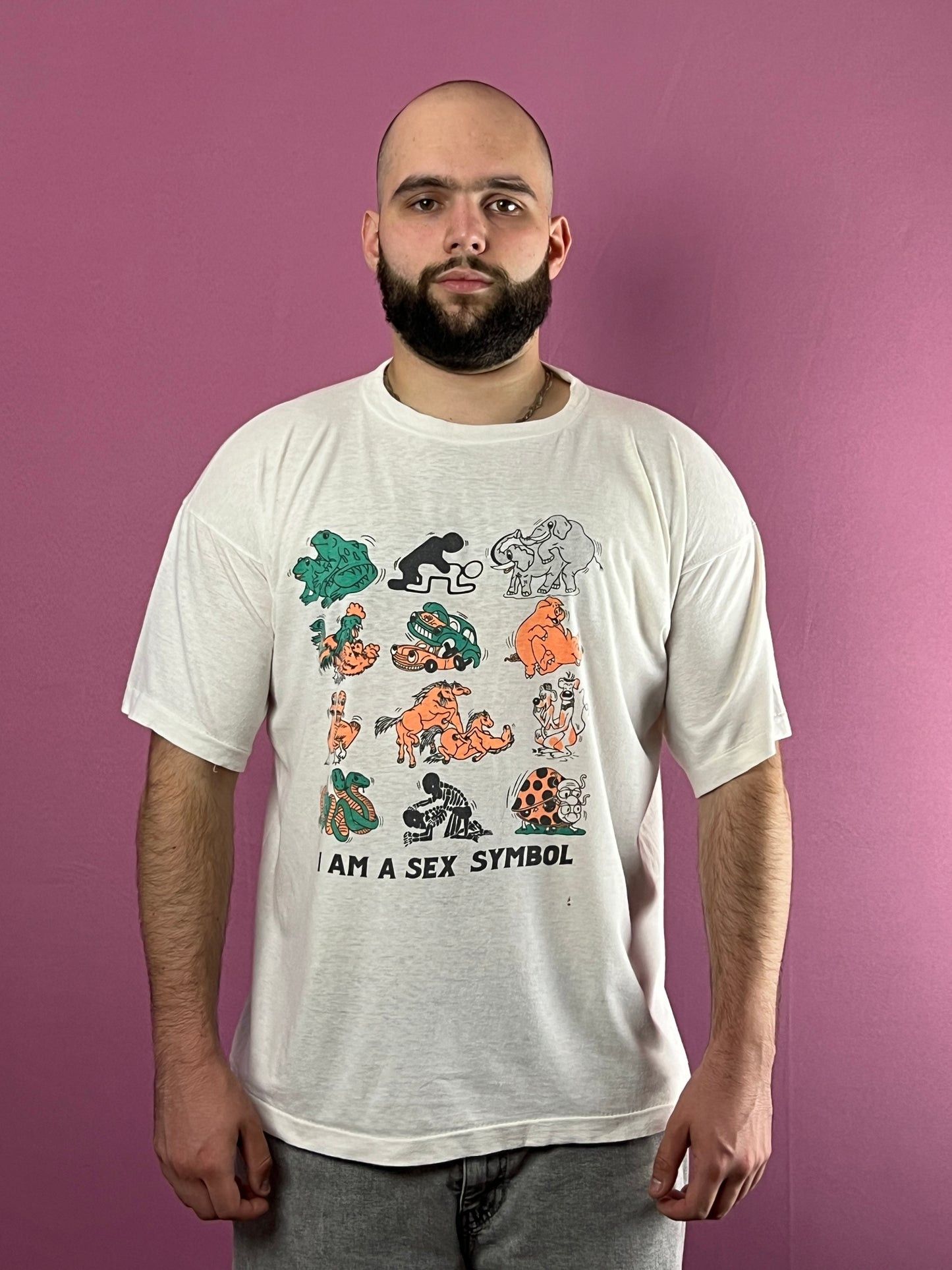 Designer × Vintage I Am A Sex Symbol Vintage Men's Animals Sex Position T-Shirt Size US L / EU 52-54 / 3 - 2 Thumbnail