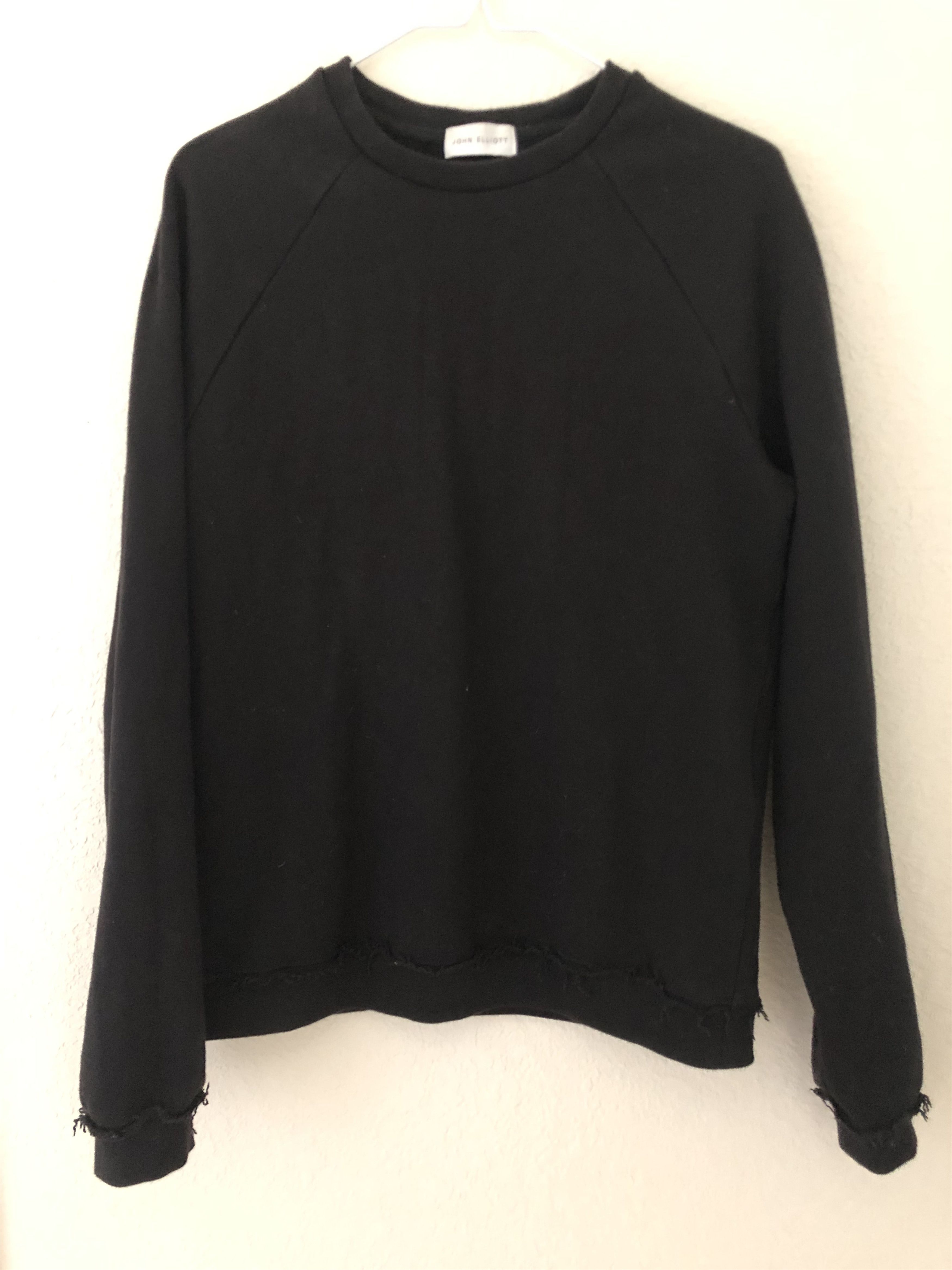 John Elliott Black Raw Edge Pullover Size US XS / EU 42 / 0 - 1 Thumbnail