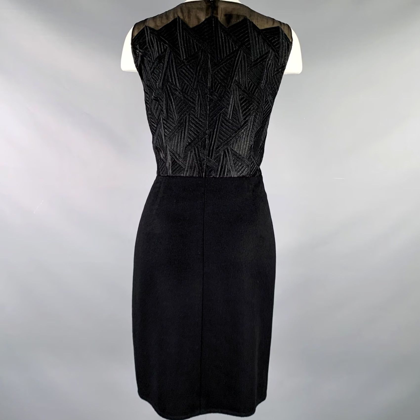 Akris AKRIS Size 8 Black Silk Cashmere Sleeveless Below Knee Dress Women Size M / US 6-8 / IT 42-44 - 4 Thumbnail