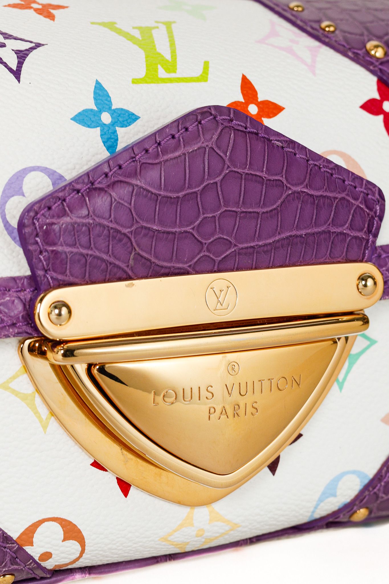 Louis Vuitton × Takashi Murakami Louis Vuitton Marilyn Multicolore Purple Crocodile Bag Size ONE SIZE - 10 Thumbnail