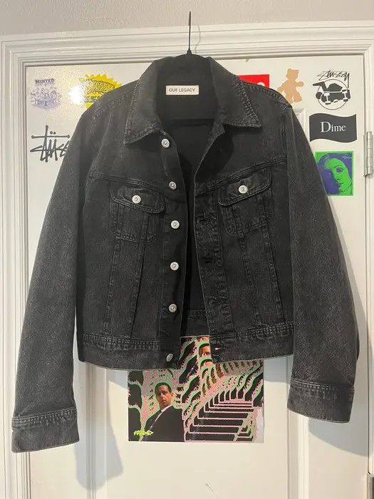 image of Our Legacy Black Denim Jacket, Men's (Size Small)