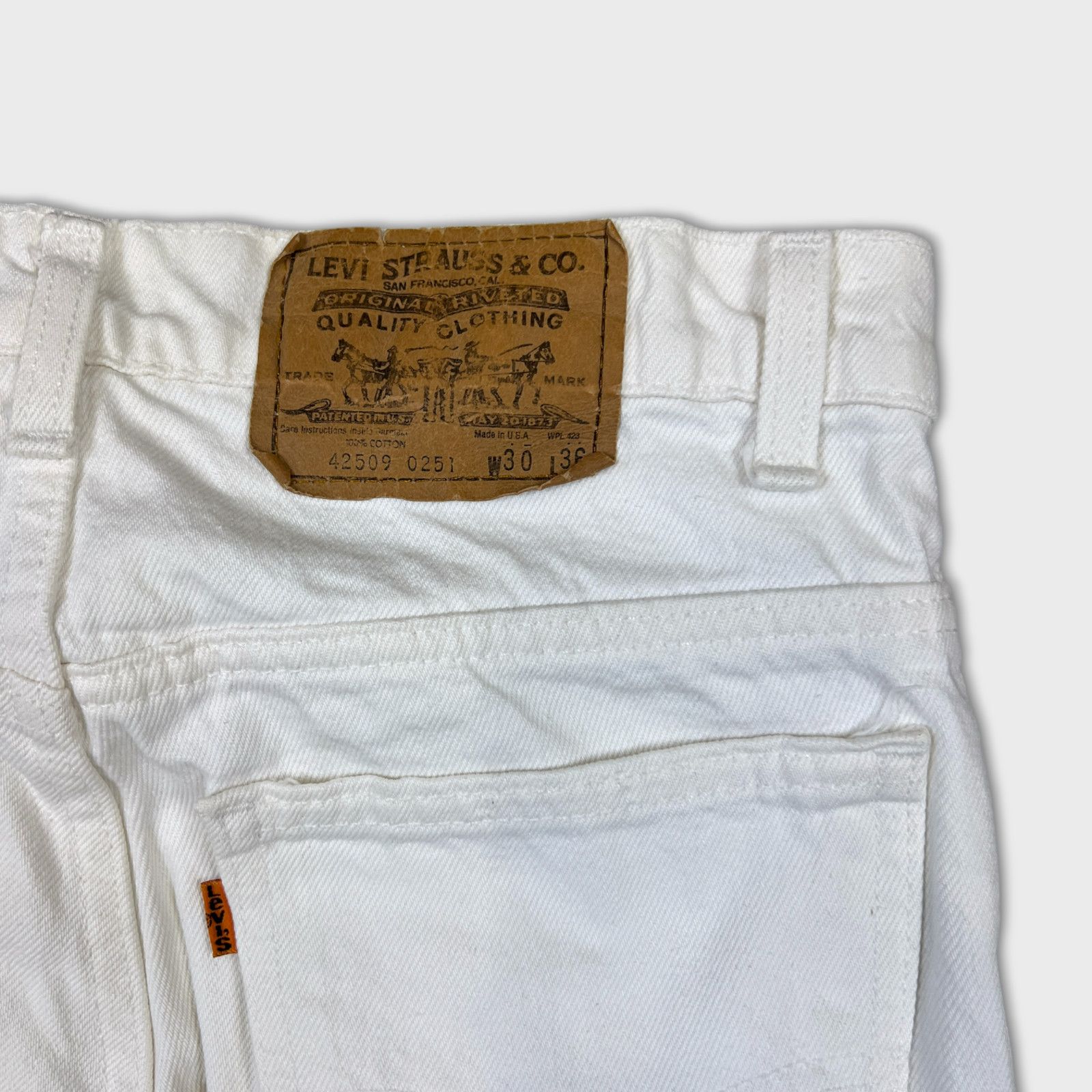 Levi's × Vintage Levi's Jeans 30x36 Orange Tab Straight USA 80s Denim Pants Size US 30 / EU 46 - 8 Thumbnail