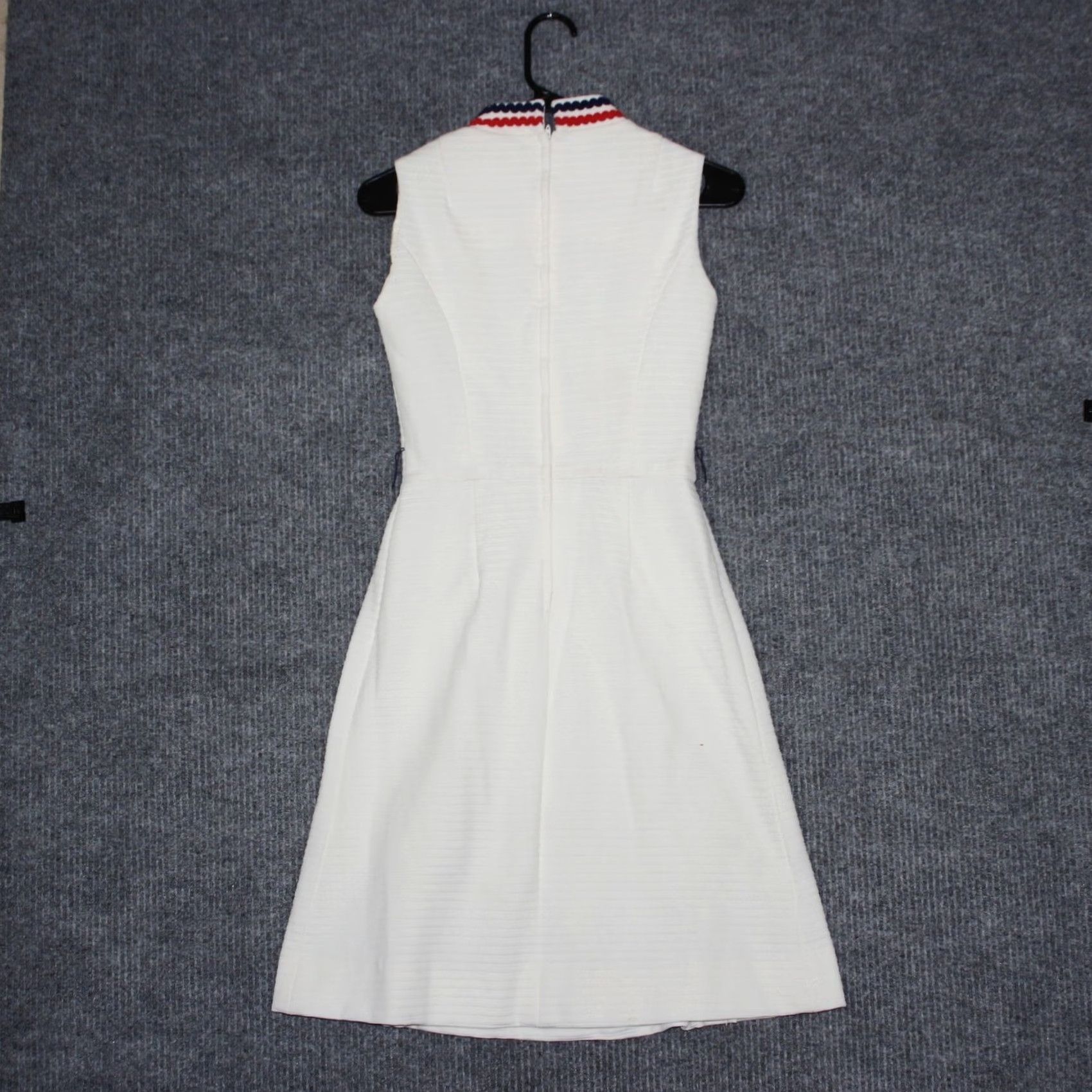 Vintage VINTAGE Parade A-Line Dress Women XS Knee Length White Trim Cap Sleeve Sleeveless Knit Polyester Cotton Yellowing Patina 90s Sports Summer Dress Size XS / US 0-2 / IT 36-38 - 6 Thumbnail