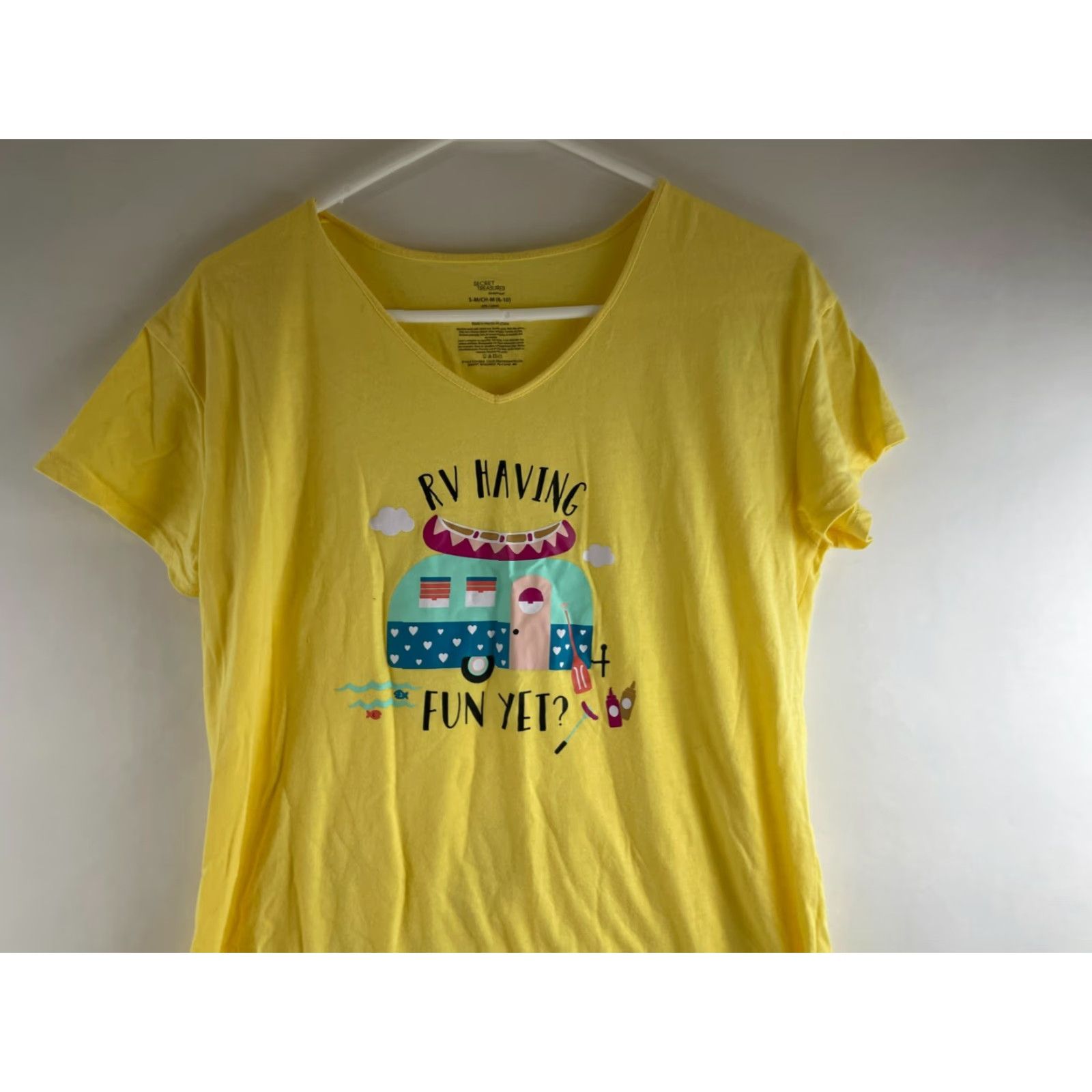 Vintage VINTAGE? (No) Secret Treasures Dress Women’s Size Small Yellow V-Neck Nightgown Dress RV Camping PJ Nightgown Summer Spring Fall Womens Size S / US 4 / IT 40 - 3 Thumbnail