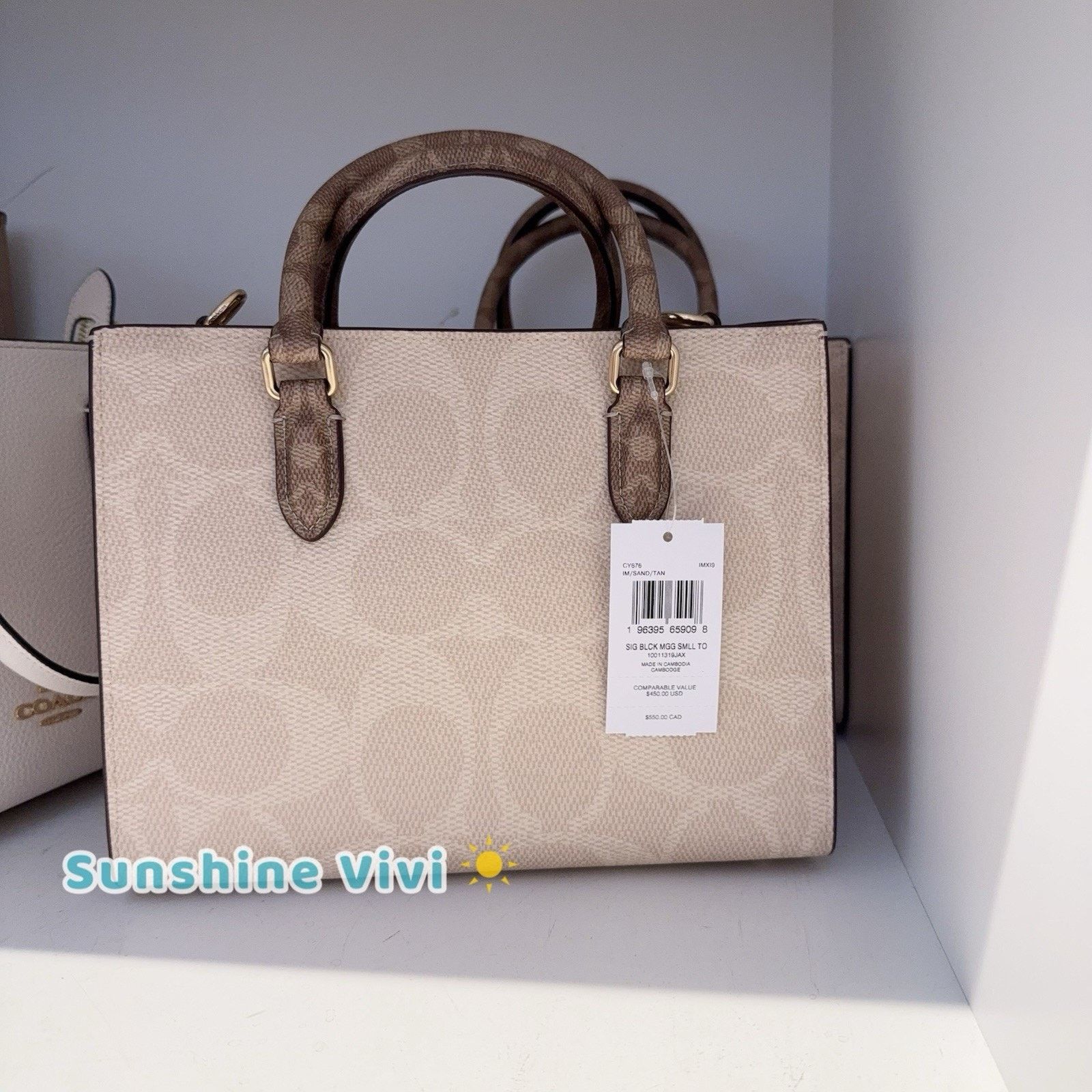 Coach NWT Coach Maggie Small Tote Bag Signature Canvas CY676 Size ONE SIZE - 7 Thumbnail