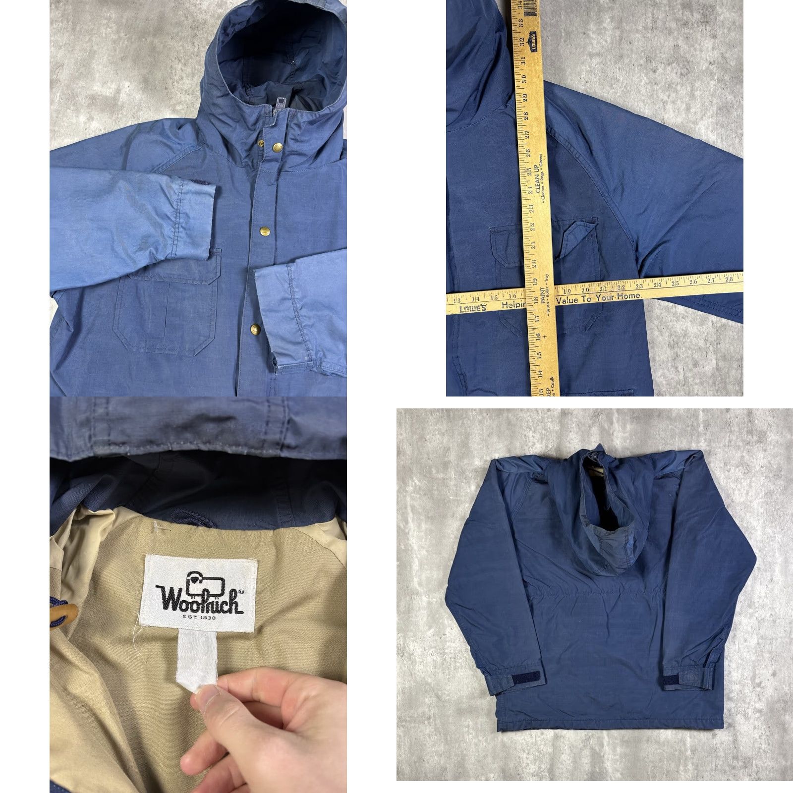 Vintage VINTAGE Woolrich Parka Jacket Full Zip Hooded Lined Pockets Blue Mens Large Size US L / EU 52-54 / 3 - 8 Thumbnail