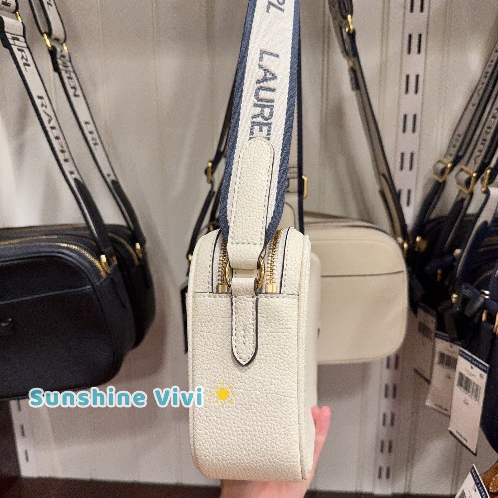 Lauren Ralph Lauren NWT Lauren Ralph Lauren Carrie Leather Crossbody Bag Cream Size ONE SIZE - 5 Thumbnail