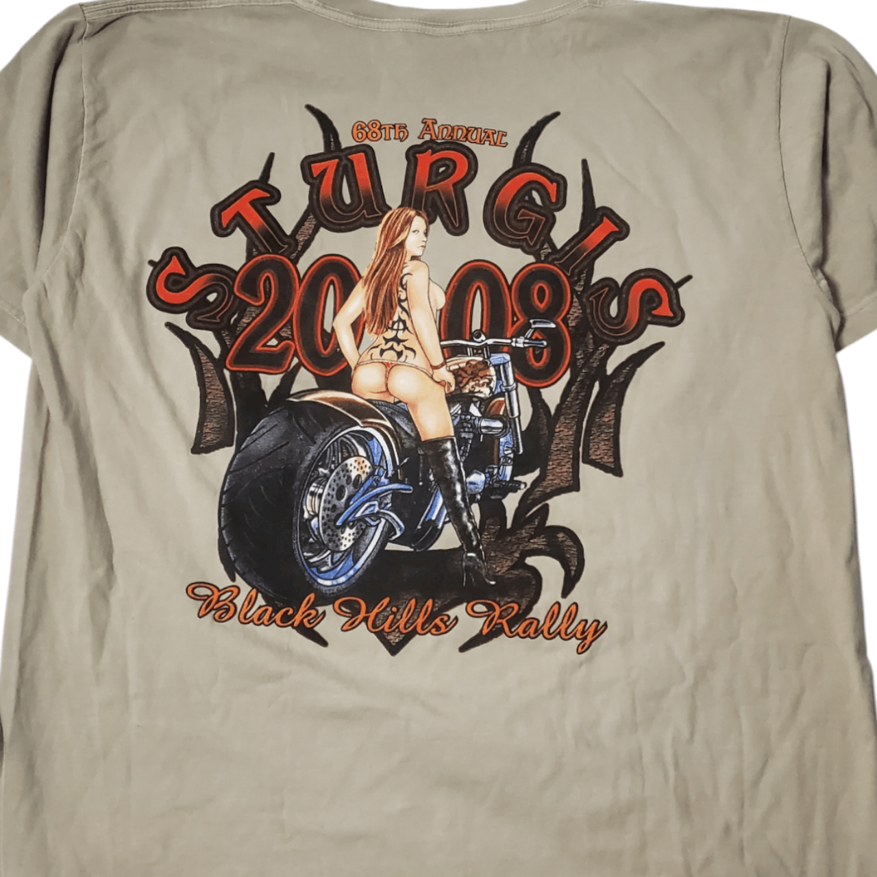 Harley Davidson × Vintage 2008 Sturgis 68th Rally Babe T-Shirt Size US XL / EU 56 / 4 - 2 Thumbnail