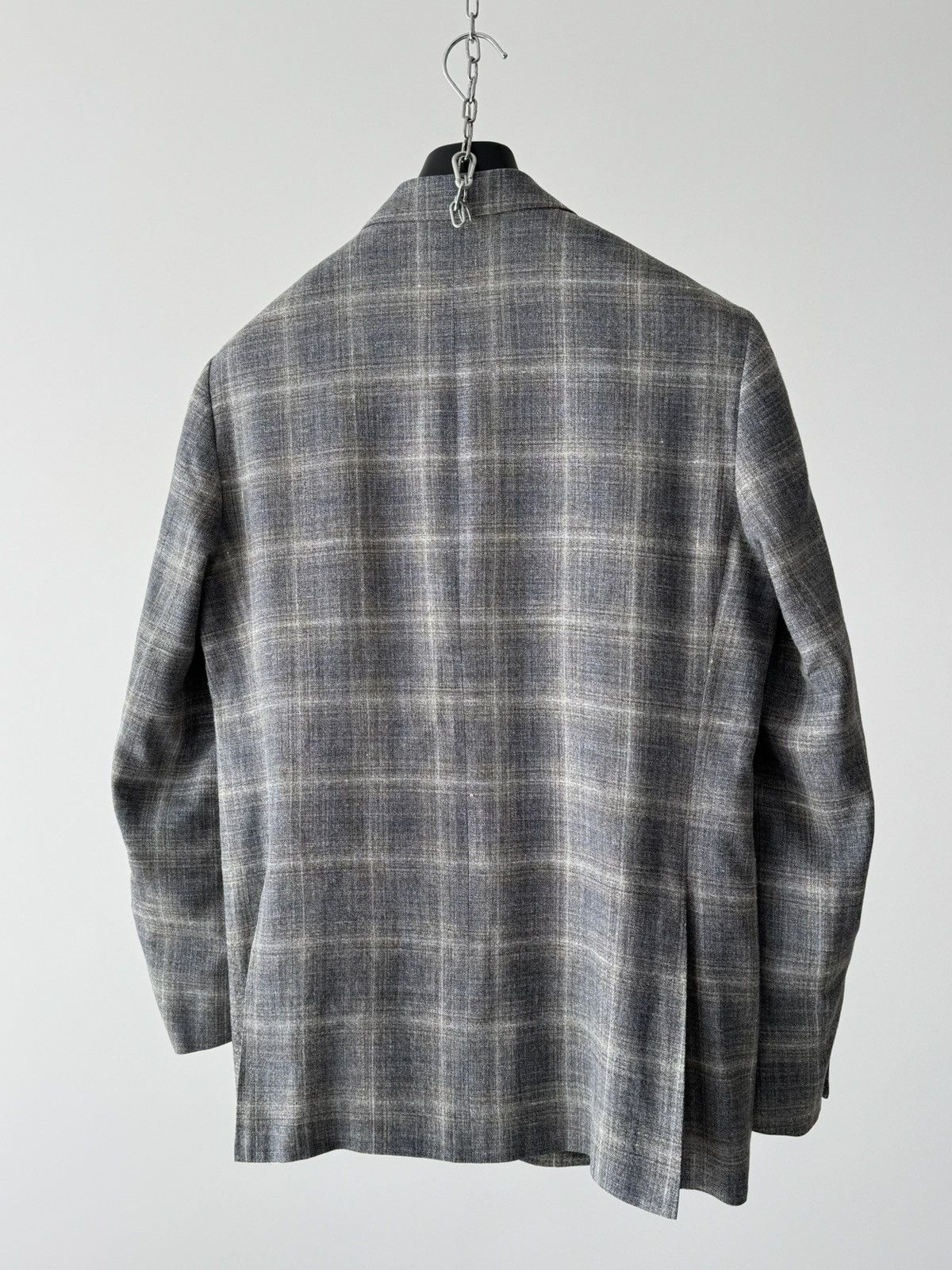Canali Canali Kei Wool, Silk & Linen Two Button Sport Grey Jacket Size 42R - 9 Thumbnail