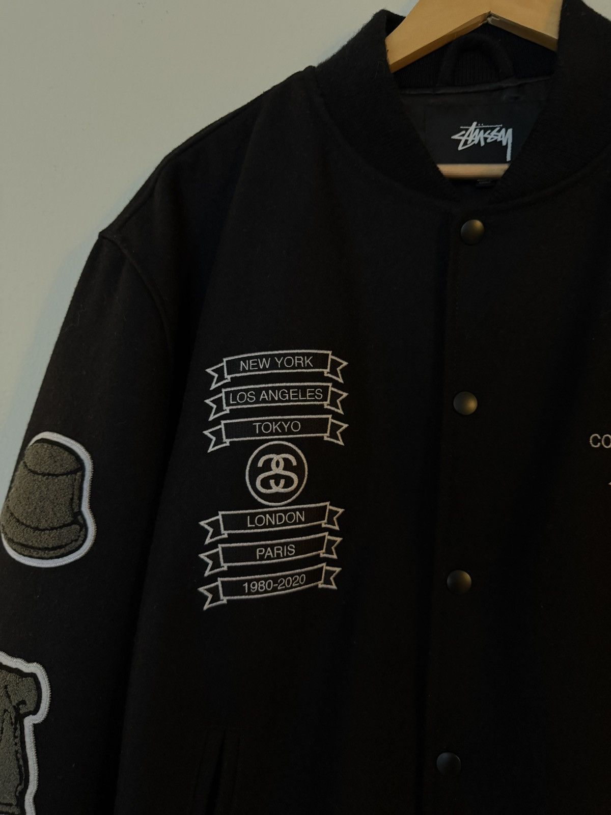 Comme des Garcons × Stussy Stussy X CDG Varsity Jacket Size US XL / EU 56 / 4 - 3 Thumbnail