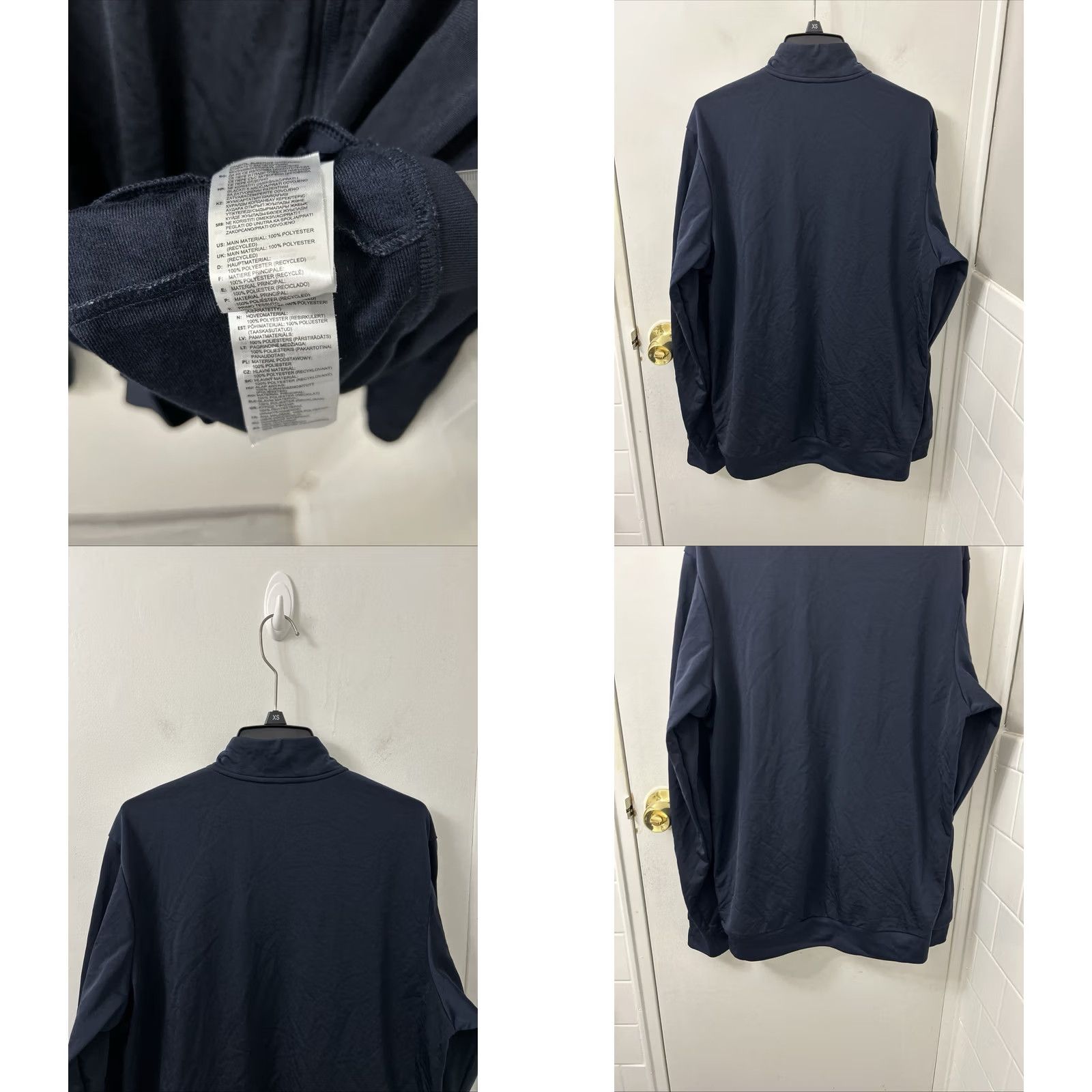 Adidas Adidas Track Jacket Mens M Navy Blue Primegreen Full Zip White Stripes Shirt Size US M / EU 48-50 / 2 - 8 Thumbnail