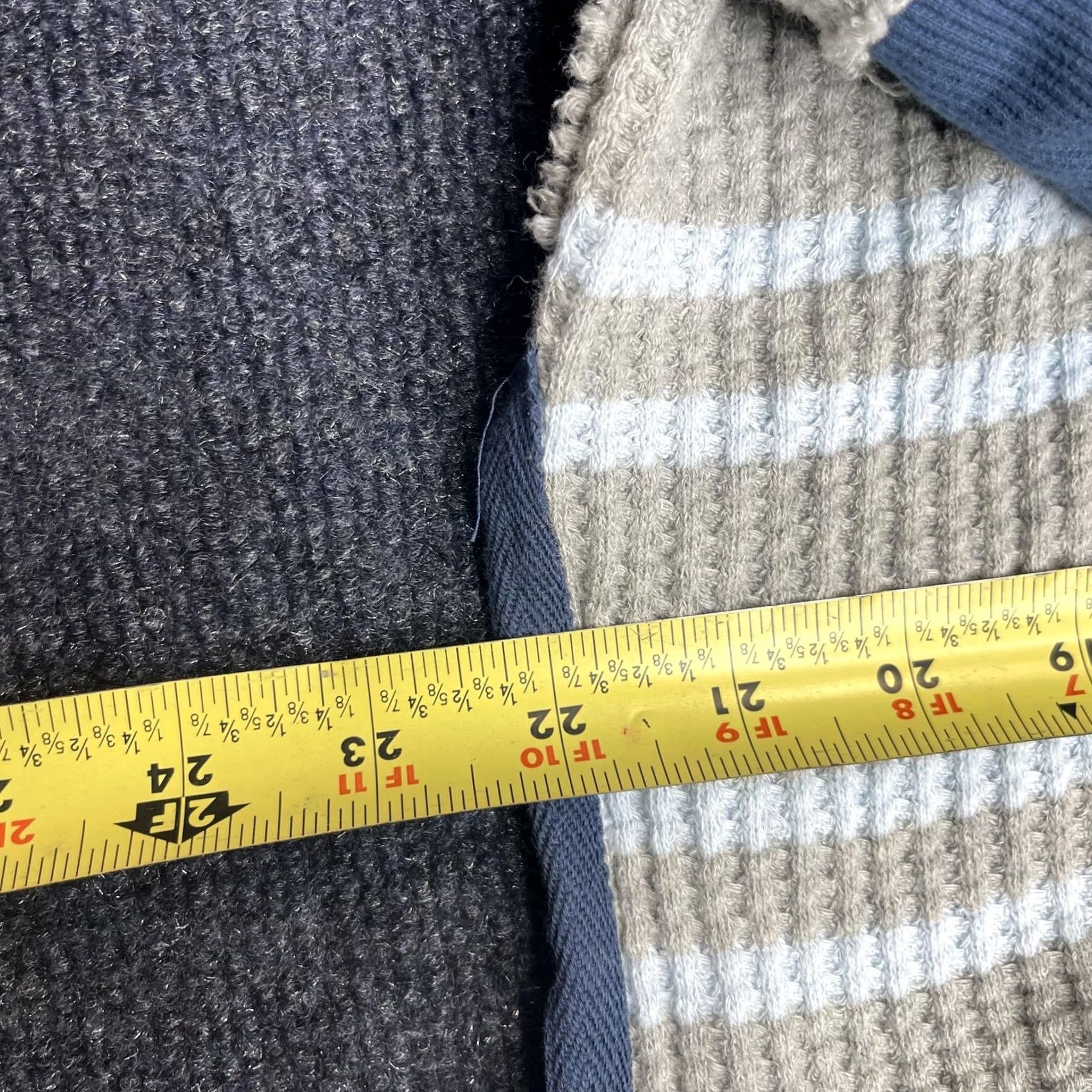 Vintage We The Free Sweater Shirt Womens XS Tan Beige Blue Striped Waffle Knit Collared Pullover Size XS / US 0-2 / IT 36-38 - 4 Thumbnail