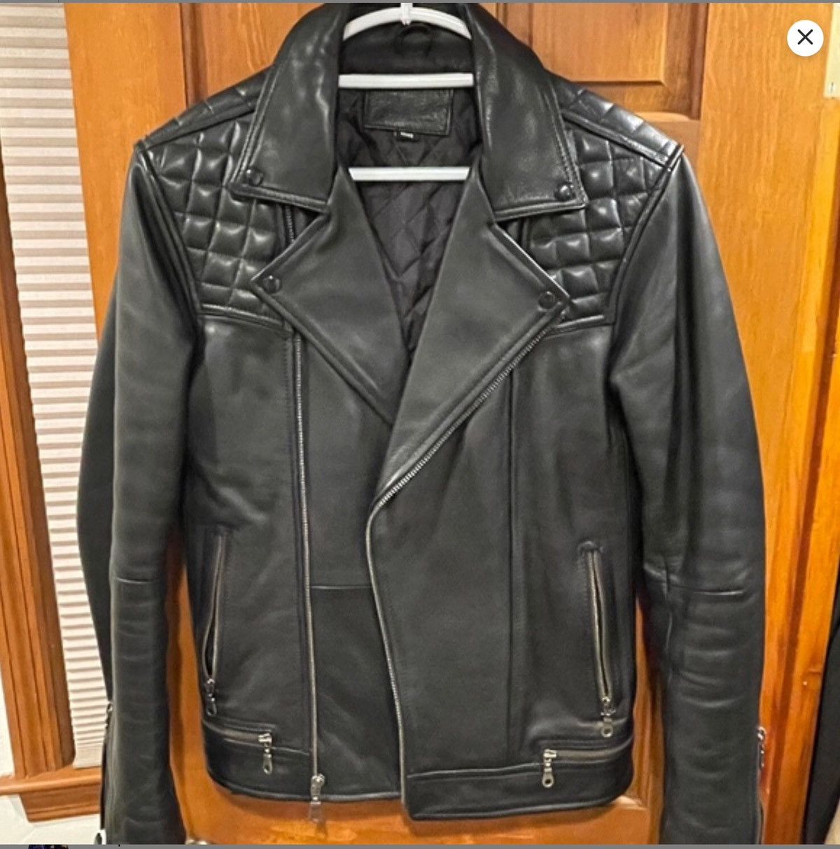image of Allsaints All Saints Copy/sample Leather Jacket in Black, Men's (Size Medium)