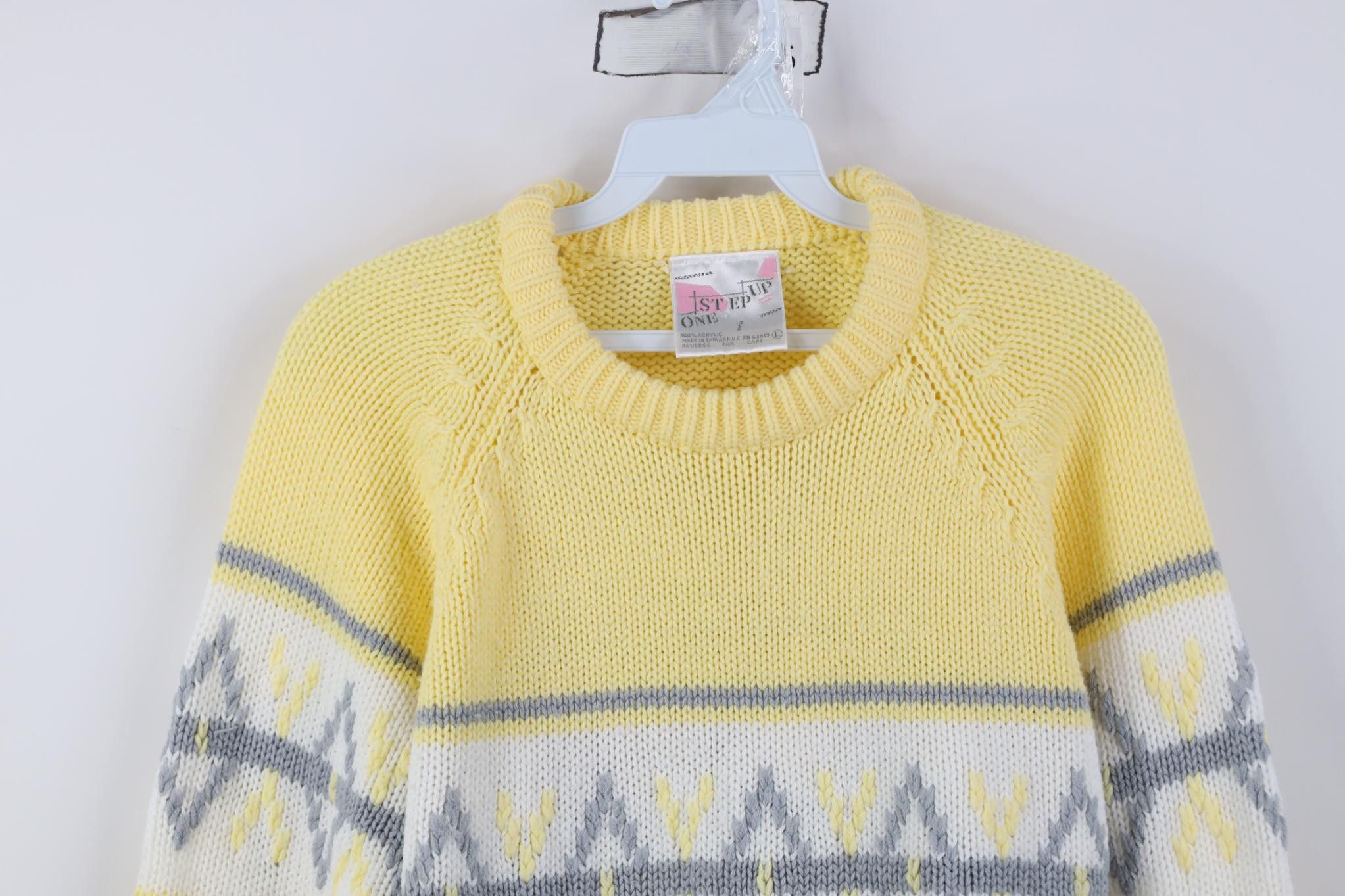Vintage Vintage 90s Streetwear Ribbed Knit Argyle Diamond Sweater Size L / US 10 / IT 46 - 2 Thumbnail