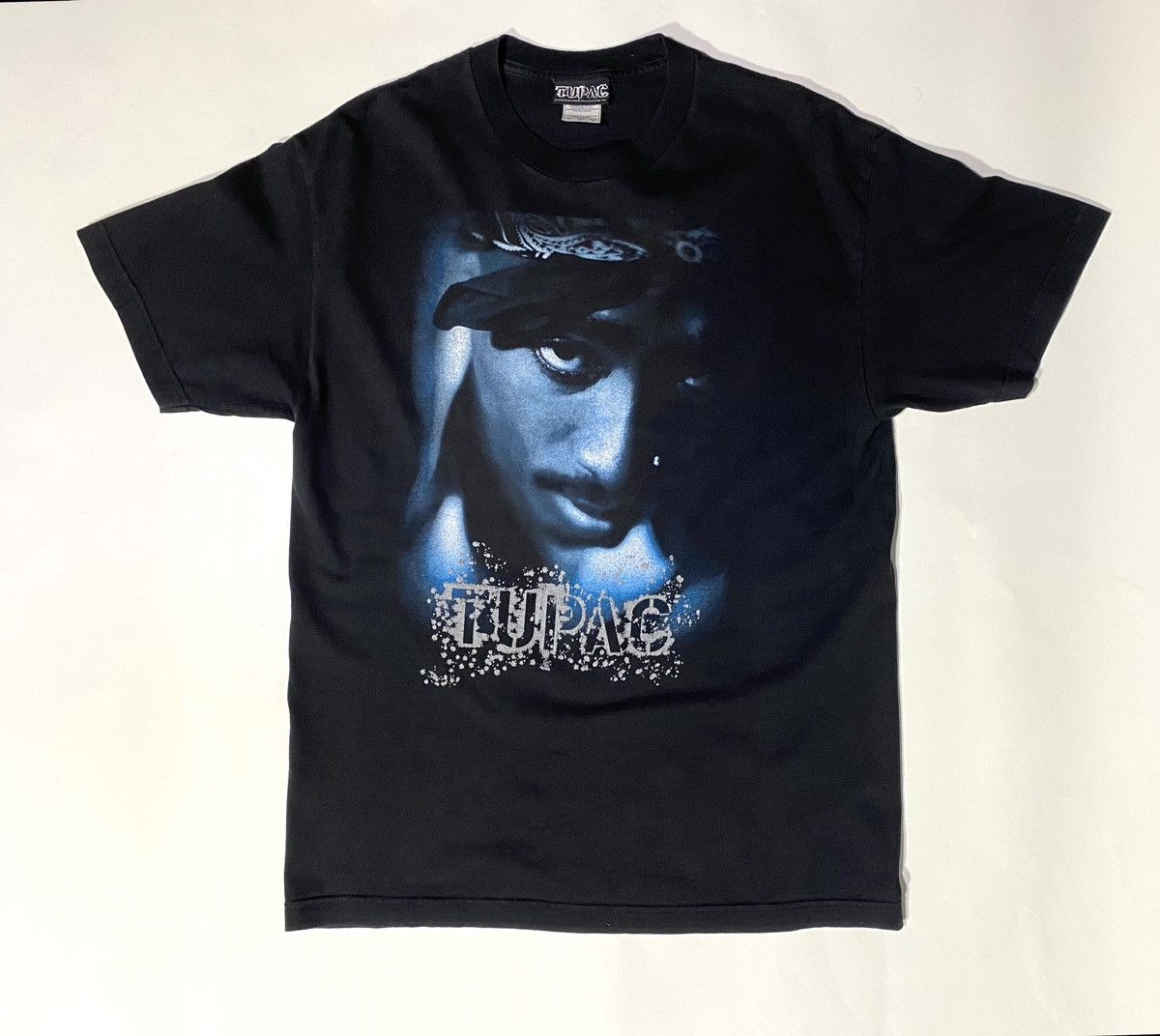 image of Rap Tees x Vintage Tupac T-Shirt - Amaru Label 2006 - (Size Large) in Black, Men's
