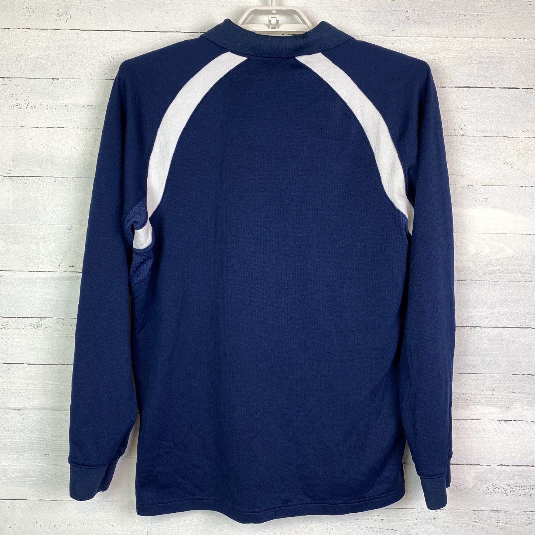 Nike VINTAGE Nike Team Mens Pullover Long Sleeve 1/4 Button Dri-Fit Blue White Union L Adult Mens Size US L / EU 52-54 / 3 - 7 Thumbnail
