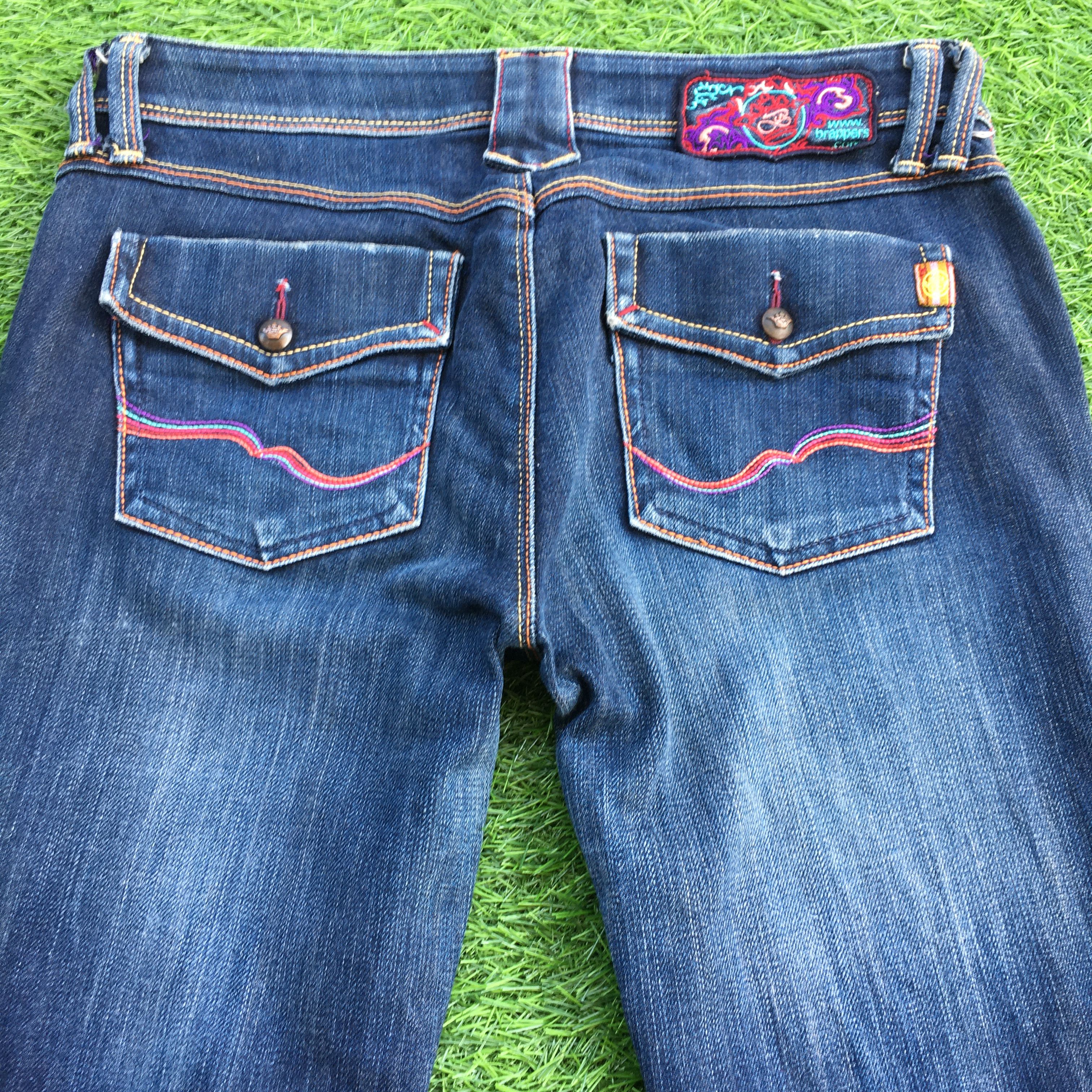 Japanese Brand Y2K Low Rise Distressed Flare Jeans D-1208 Size 26" / US 2 / IT 38 - 4 Thumbnail