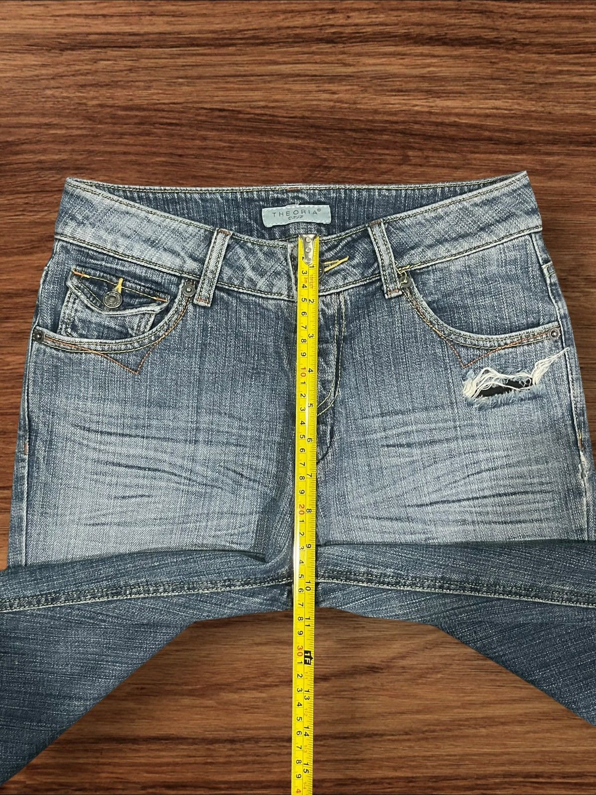 Japanese Brand Vintage Japanese Brand Blue Washed Distressed Flare Jeans Size 27" / US 4 / IT 40 - 13 Thumbnail