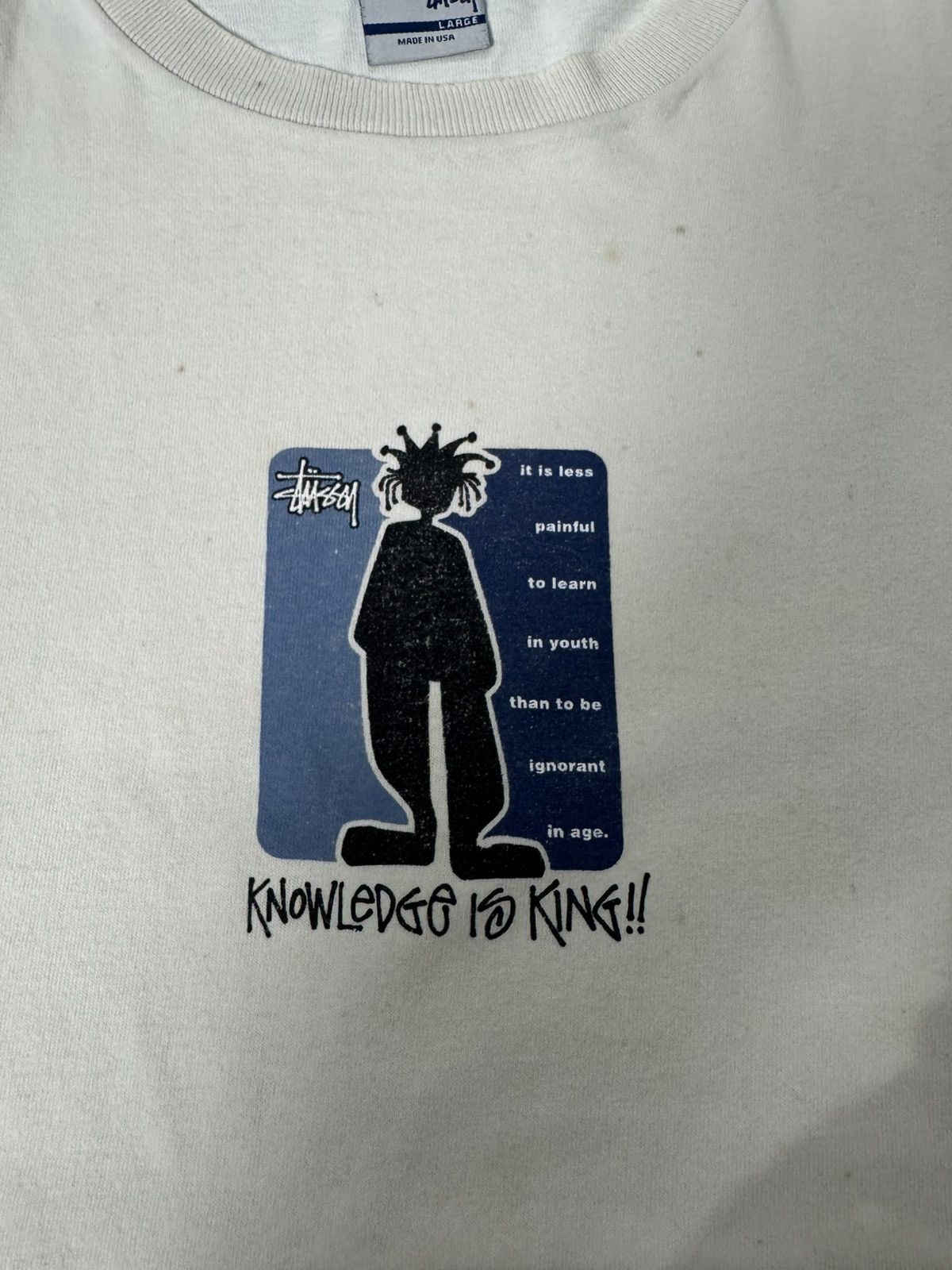 Stussy VINTAGE 90’S STUSSY KNOWLEDGE IS KING T-SHIRT Size US L / EU 52-54 / 3 - 3 Thumbnail
