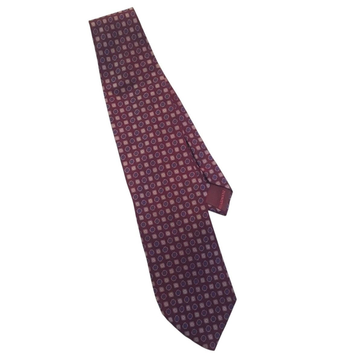 Giorgio Armani Giorgio Armani Tie Wine Red Pattern Square Circle Blue Gold Size ONE SIZE - 1 Thumbnail