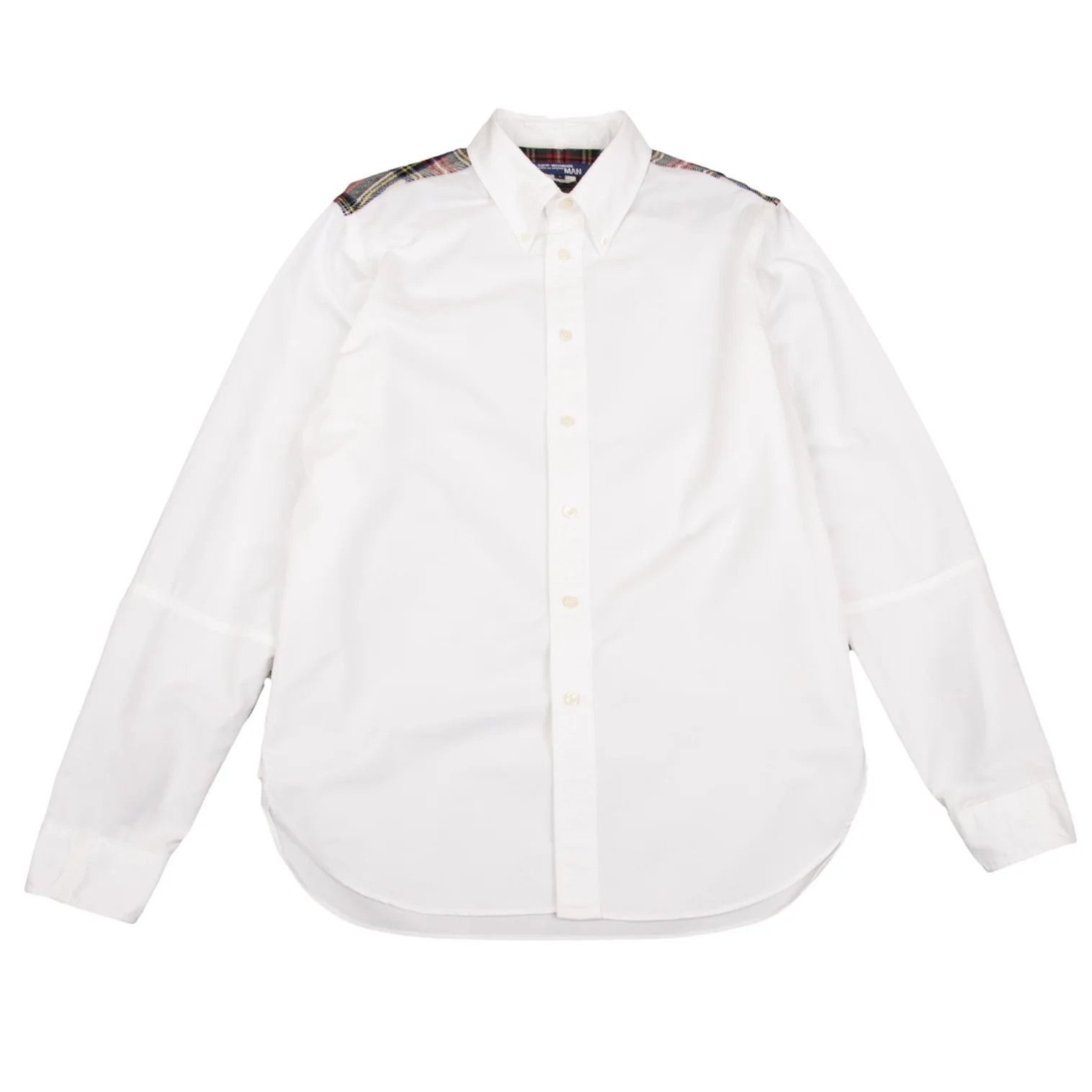 Junya Watanabe Tartan Check Button-Down Shirt in White, Size L Size US L / EU 52-54 / 3 - 1 Thumbnail