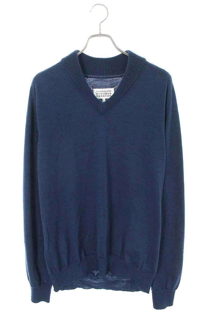 Maison Margiela 4 Stitch Motif V Neck Wool Knit Sweater Size US XL / EU 56 / 4 - 1 Thumbnail