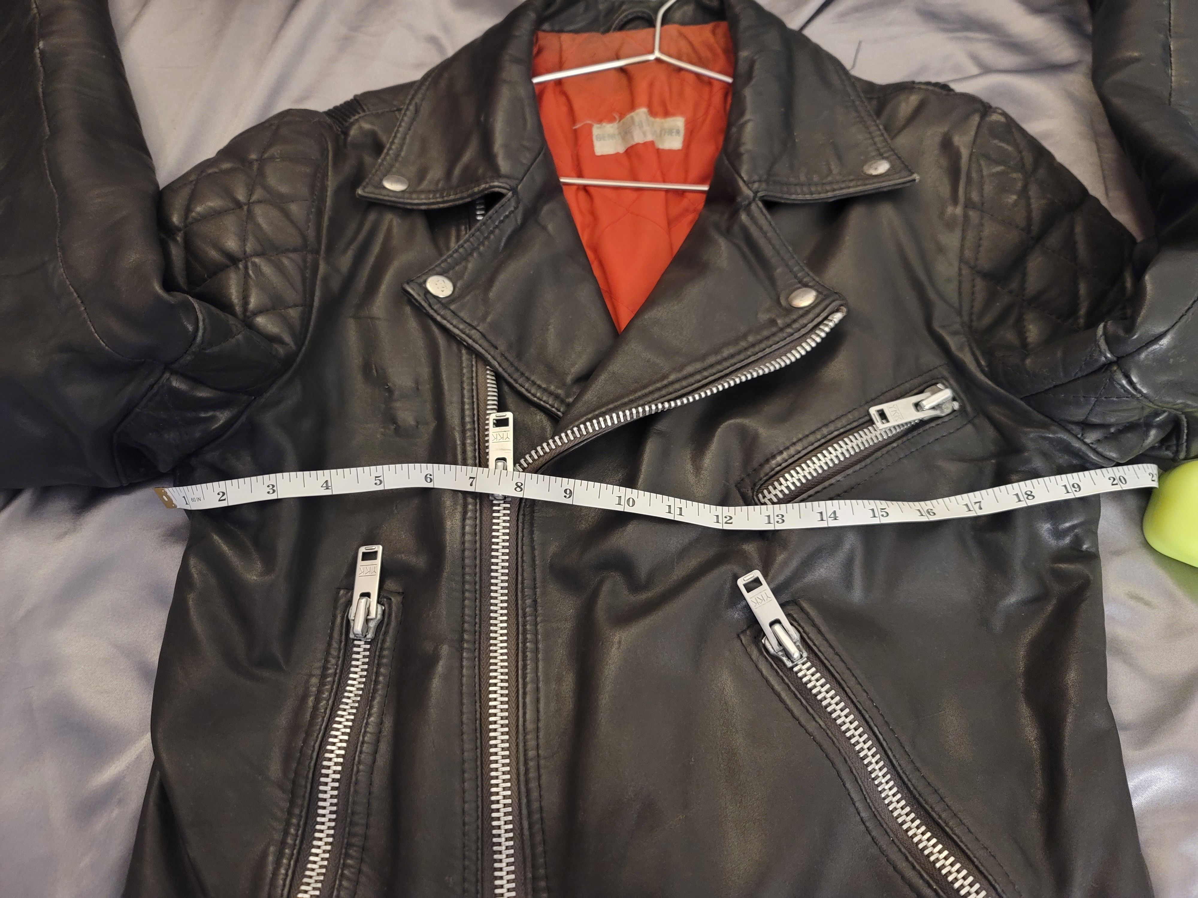 Vintage vintage black leather motorcycle jacket heavy weight Size US M / EU 48-50 / 2 - 9 Thumbnail