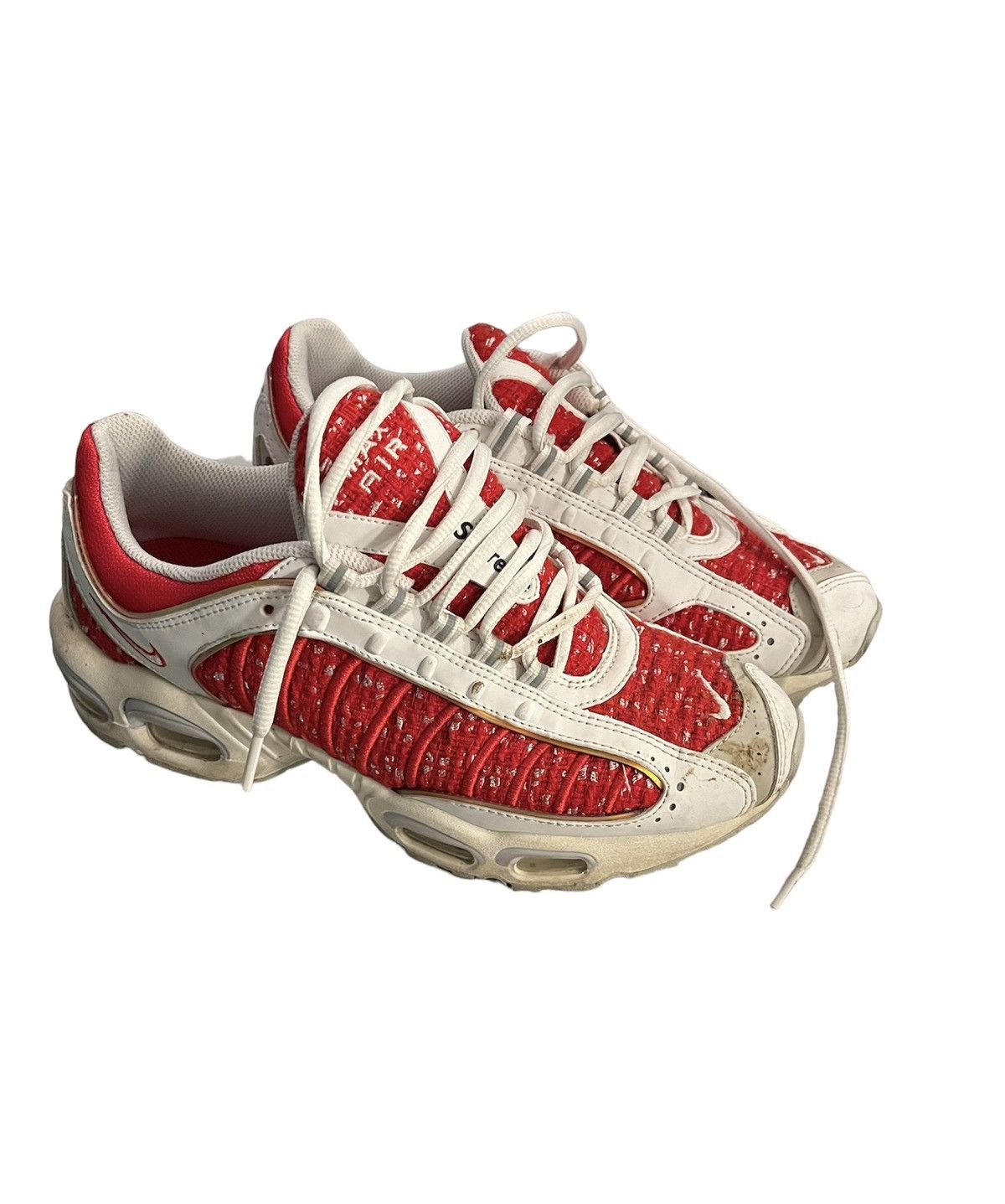 image of Nike x Supreme Air Max Tailwind Shoes in White, Men's (Size 8.5)