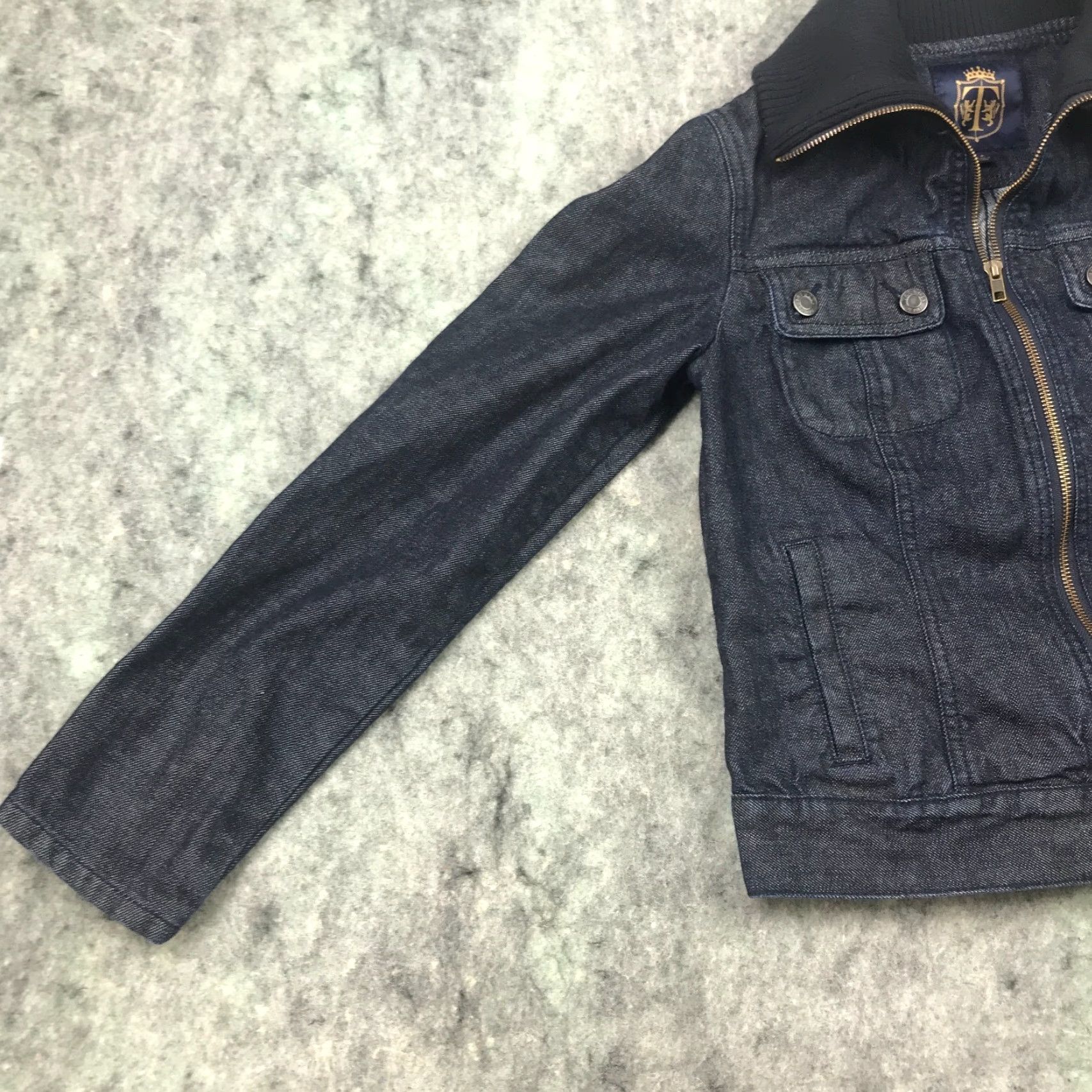 Talbots Talbots Denim Jacket Womens Size 6 Blue Full Zip Collared Wool Blend Denim Jacket, Classic Fit, Regular, Womens Size 28" / US 6 / IT 42 - 3 Thumbnail