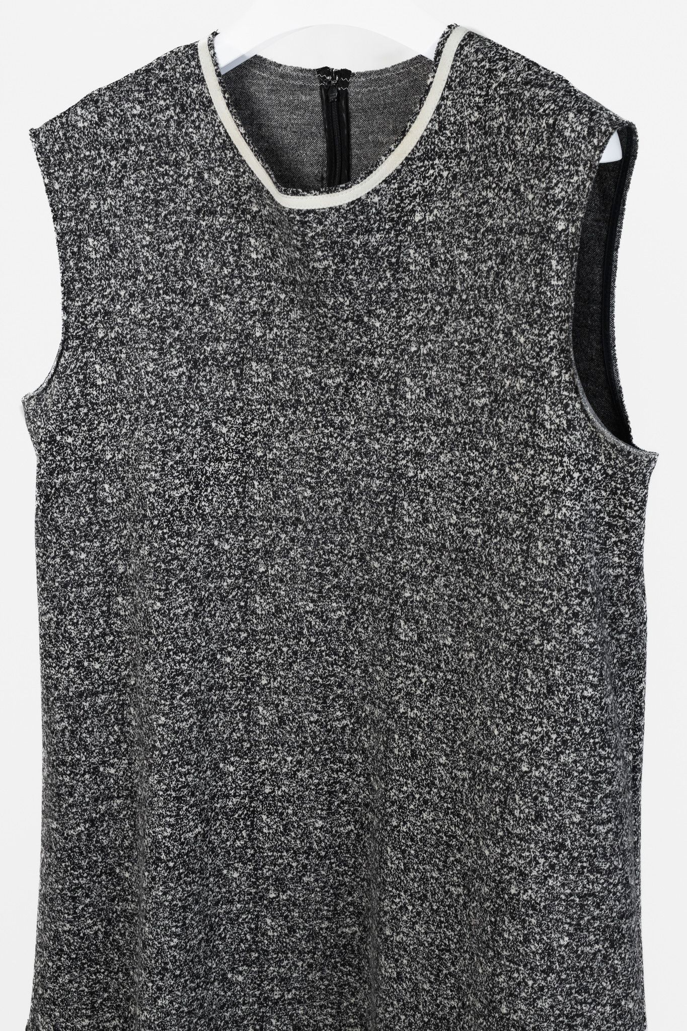 Marie Saint Pierre Marie Saint Pierre Grey Tweed Trapeze Style Dress Size L / US 10 / IT 46 - 3 Thumbnail