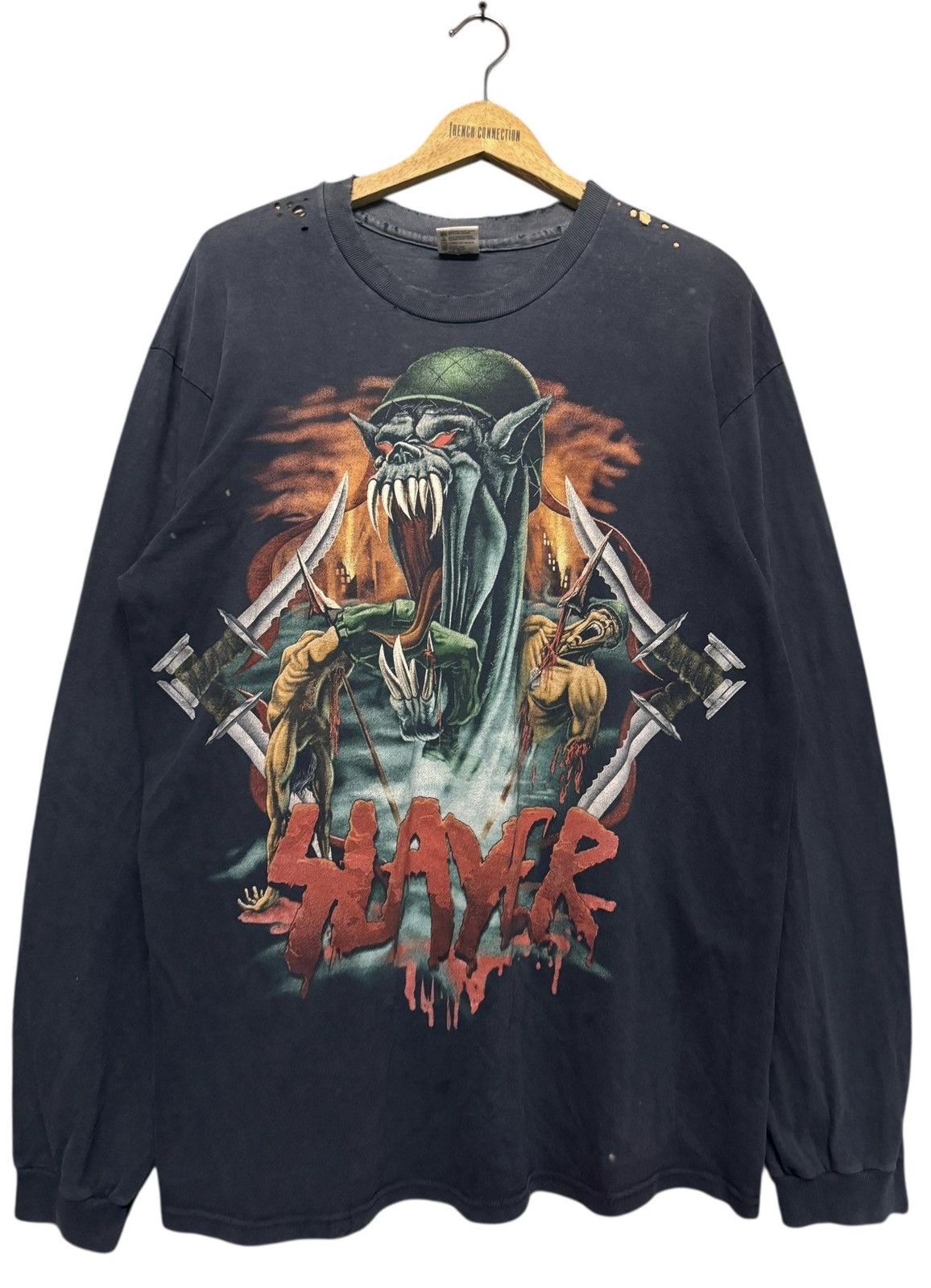 Vtg🔥1993 Slayer *No Blood No Glory*Sunfaded Longsleeve Tee