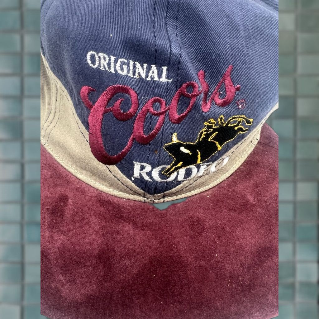 Vintage VINTAGE Coors Rodeo Harness Belt Adjust Hat RARE! Wrap Around 90s NWT Size ONE SIZE - 1 Thumbnail