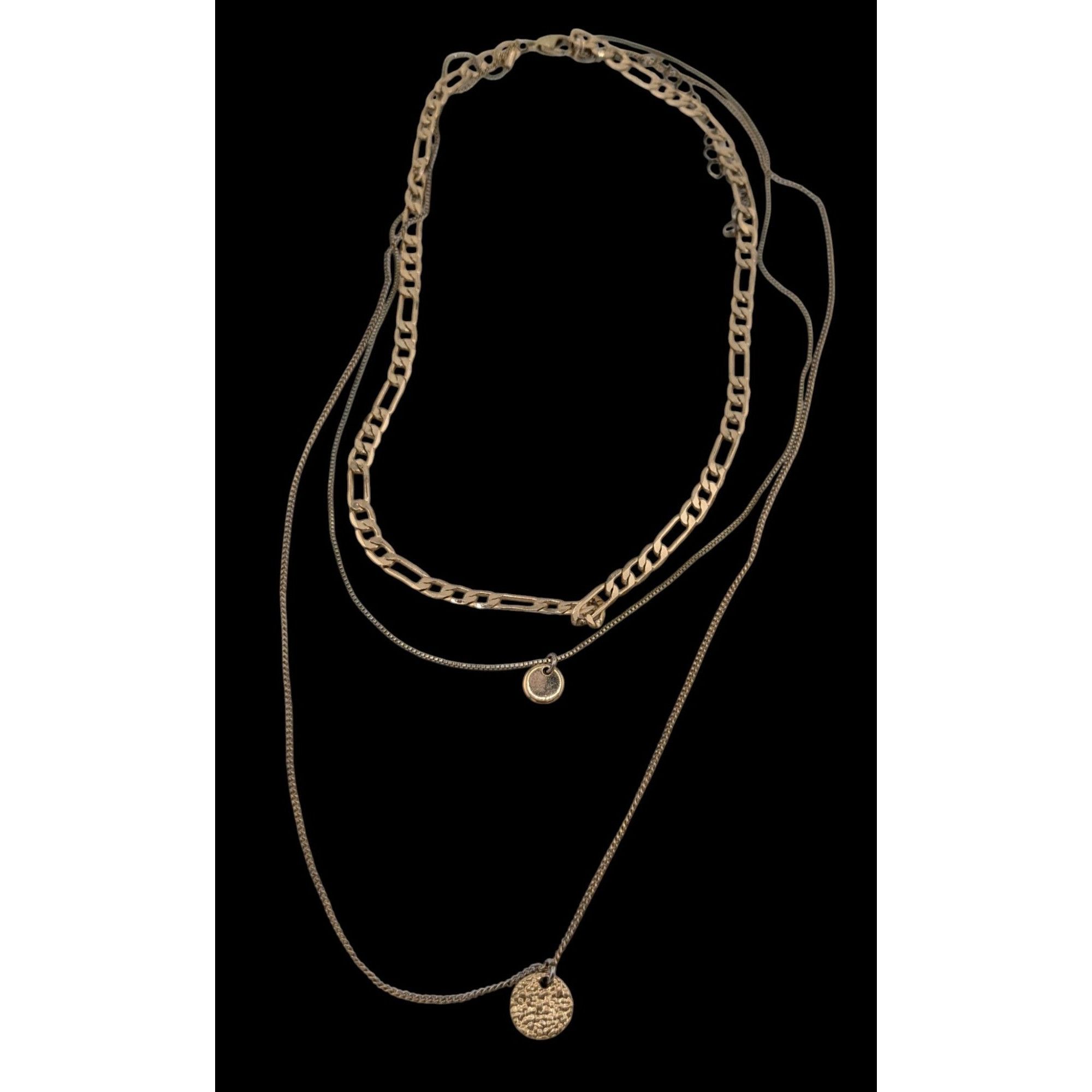 Other Elegant Metallic Layered Multi Chain Necklace With Minimalis Size ONE SIZE - 3 Thumbnail