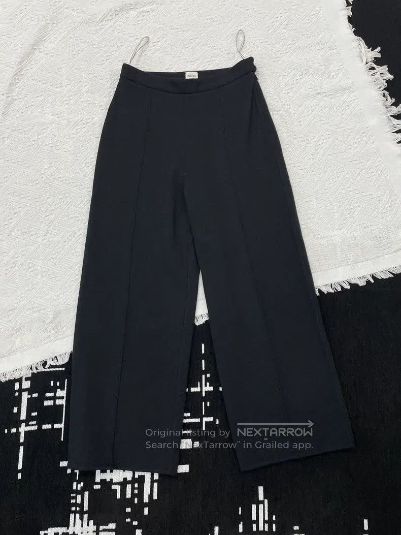 Hermes Hermes Black wool knit wide-leg pants casual pants Size 24" / US 00 / IT 34 - 1 Thumbnail