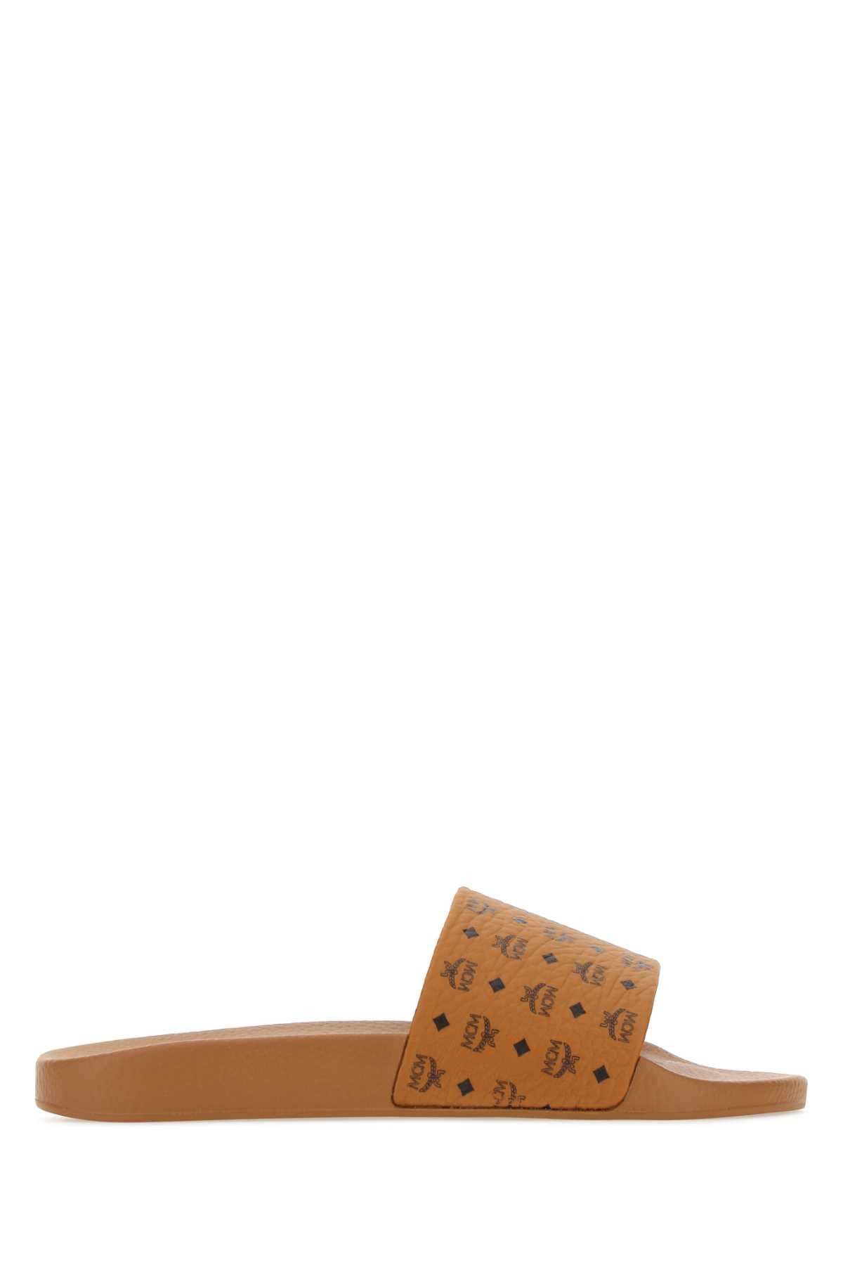 image of MCM Camel Canvas Slippers, Men's (Size 11)